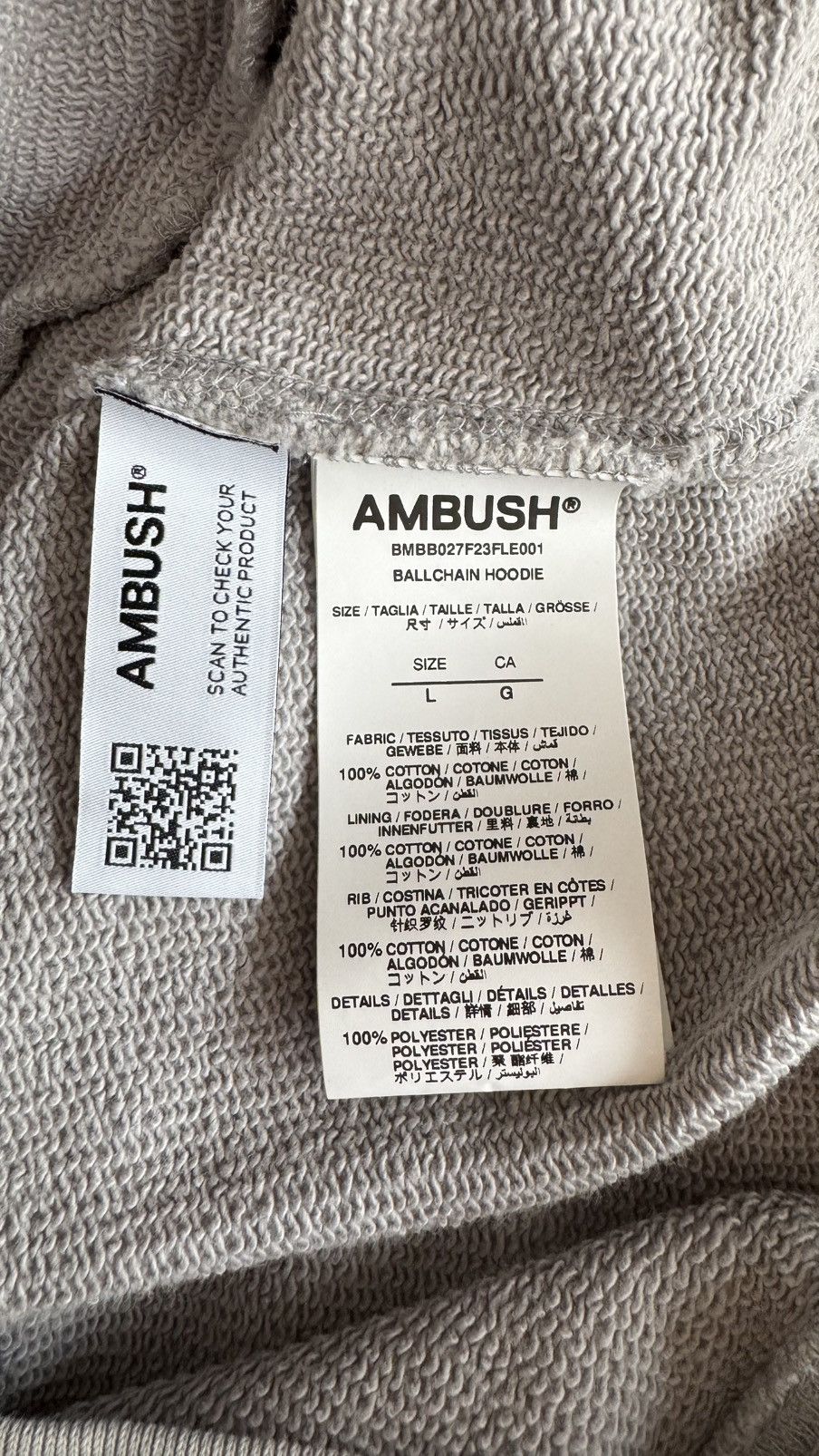 Ambush Design Ambush hoodie L grey new with tags Size US L / EU 52-54 / 3 - 7 Thumbnail