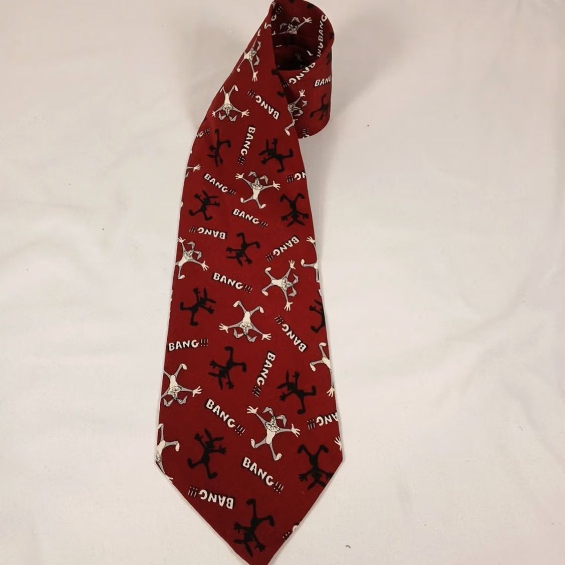 Vintage VINTAGE Warner Bros. Men Necktie Silk 3.75" Burgundy Buggs Bunny Looney Tunes 57" Men Size ONE SIZE - 2 Thumbnail