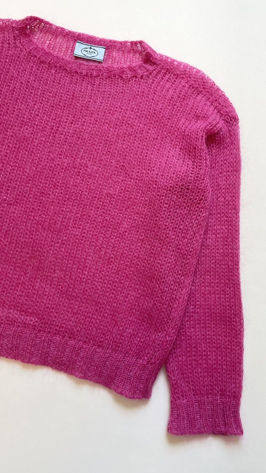 Prada A/W 19 Pink Cobweb Mohair Sweater Size US M / EU 48-50 / 2 - 5 Thumbnail