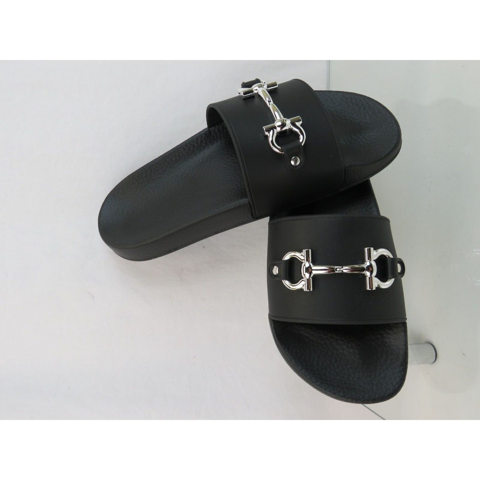 Salvatore Ferragamo FERRAGAMO GROOVY 11 BLACK RUBBER GANCINI LOGO SANDALS 9 M Size US 9 / IT 39 - 6 Thumbnail