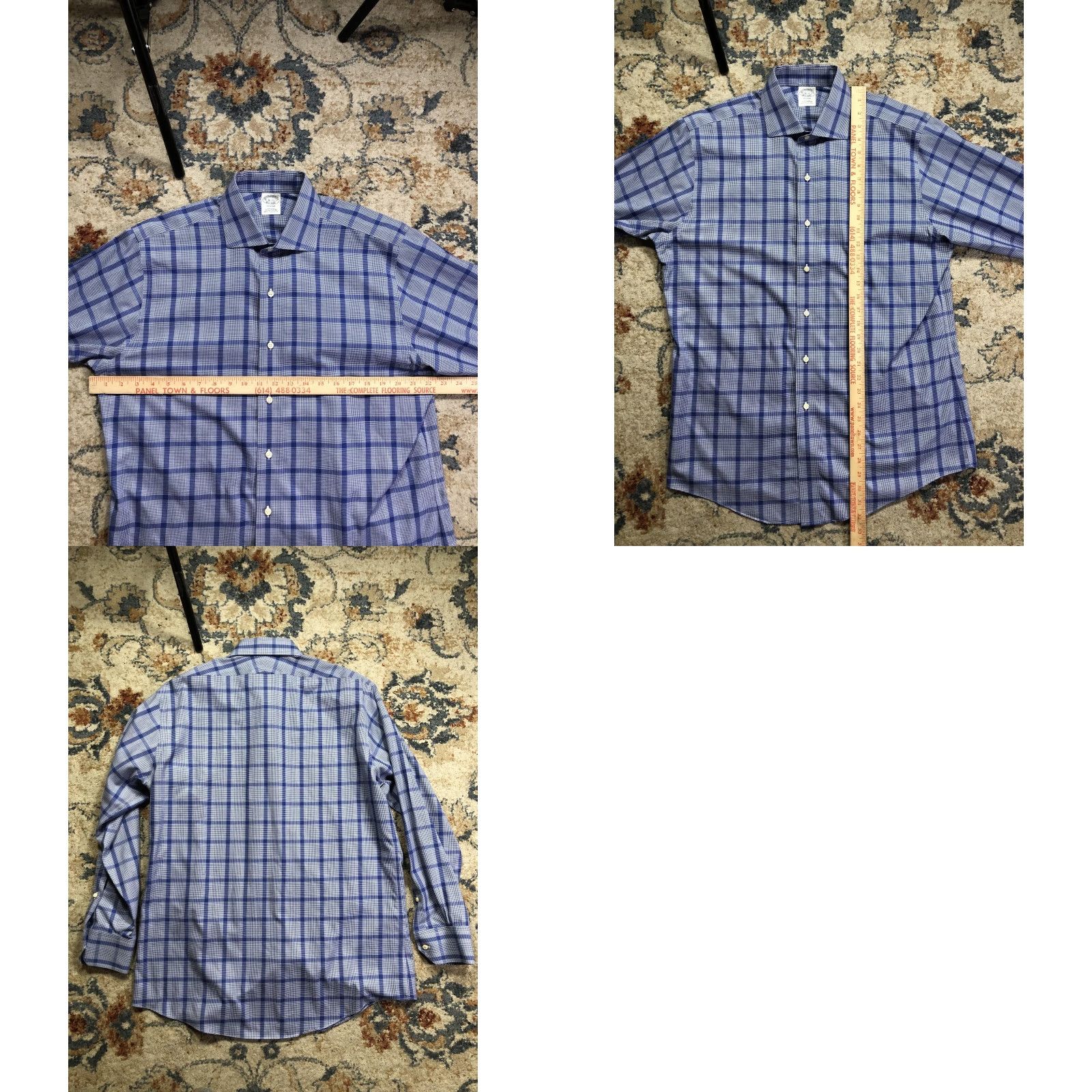 Brooks Brothers Brooks Brothers Regent Dress Shirt Mens 16 32/33 Blue Plaid Non-Iron Supima 100% Cotton Shirt Size 42R - 8 Thumbnail