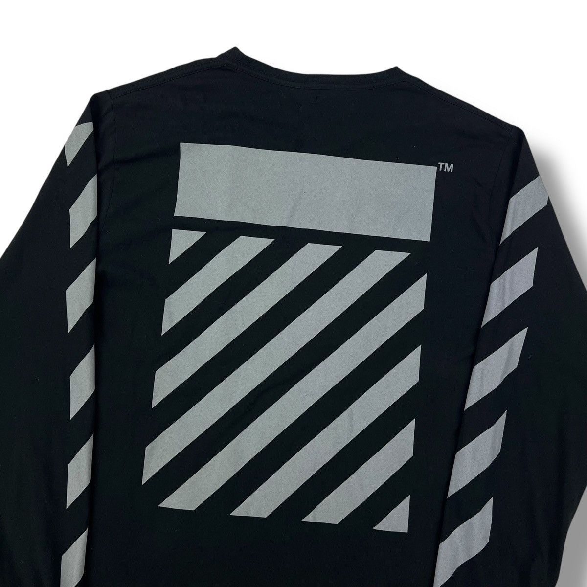 Off-White Off-White Grey Diagonal Long Sleeve T Shirt Size US XXL / EU 58 / 5 - 1 Thumbnail