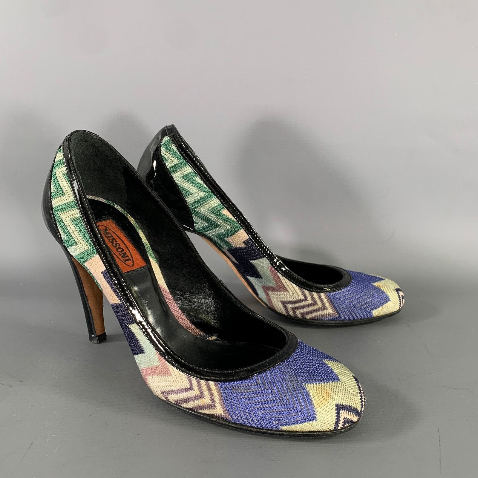 Missoni MISSONI Size 7.5 Purple Green Chevron Pumps Size US 7.5 / IT 37.5 - 1 Thumbnail