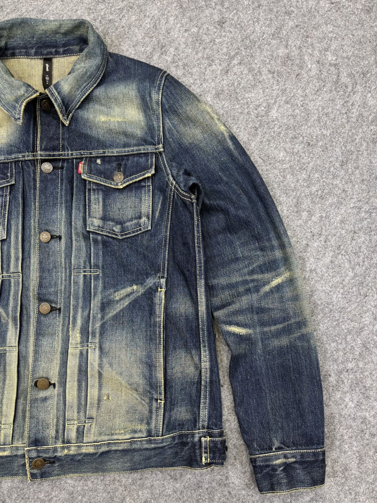 Japanese Brand 💥Selvedge Trucker💥glamb Sick Fades Distressed Trucker F818 Size US XS / EU 42 / 0 - 5 Thumbnail