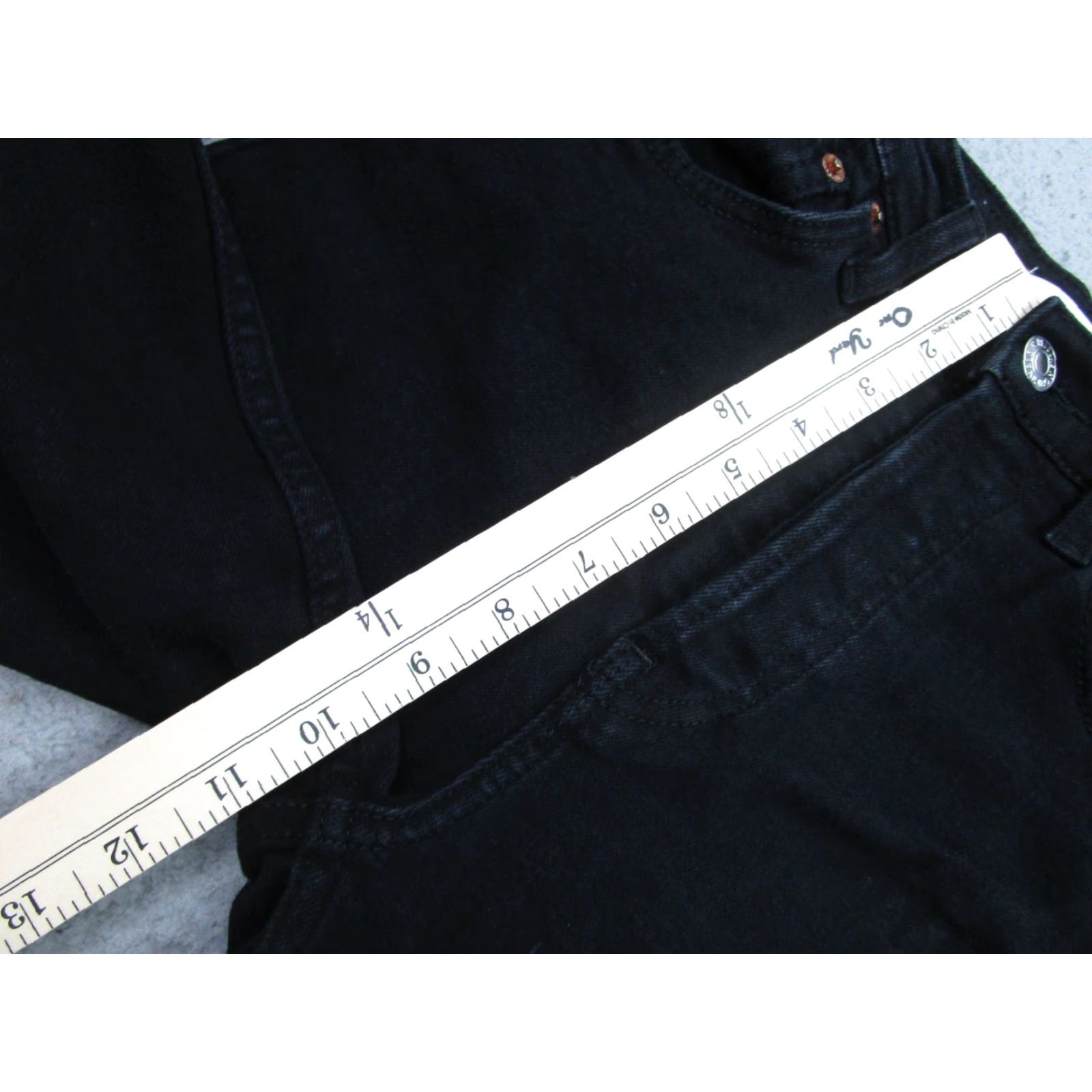 RE/DONE VINTAGE Re/Done Womens High Waisted Black Ankle Jeans 25 Distressed 70s Cotton Blend Size 42" / US 20 - 6 Thumbnail