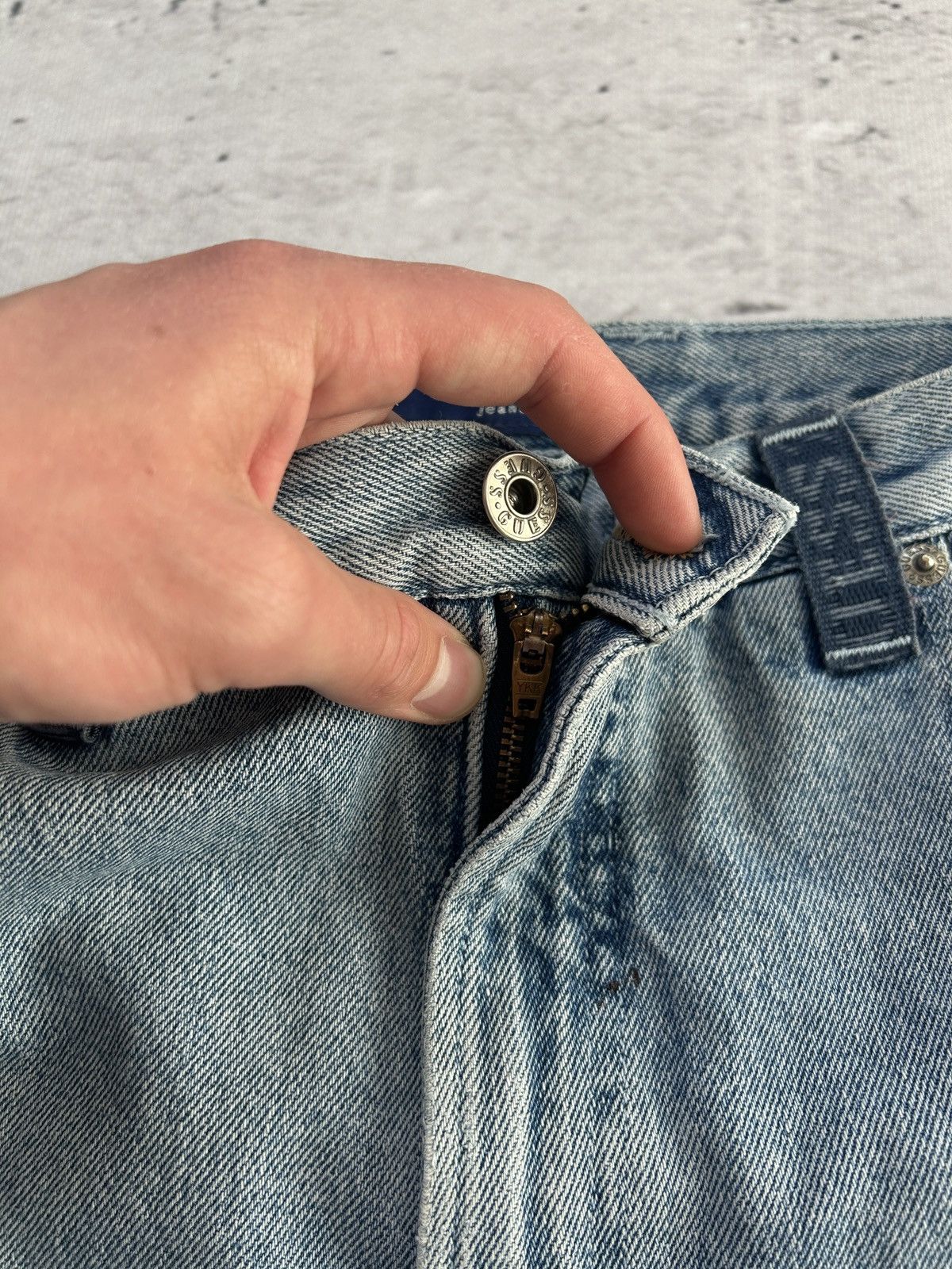 Guess × Vintage 💥Vintage Guess Baggy Distressed Carpenter Wide Denim Shorts💥 Size US 31 - 13 Thumbnail