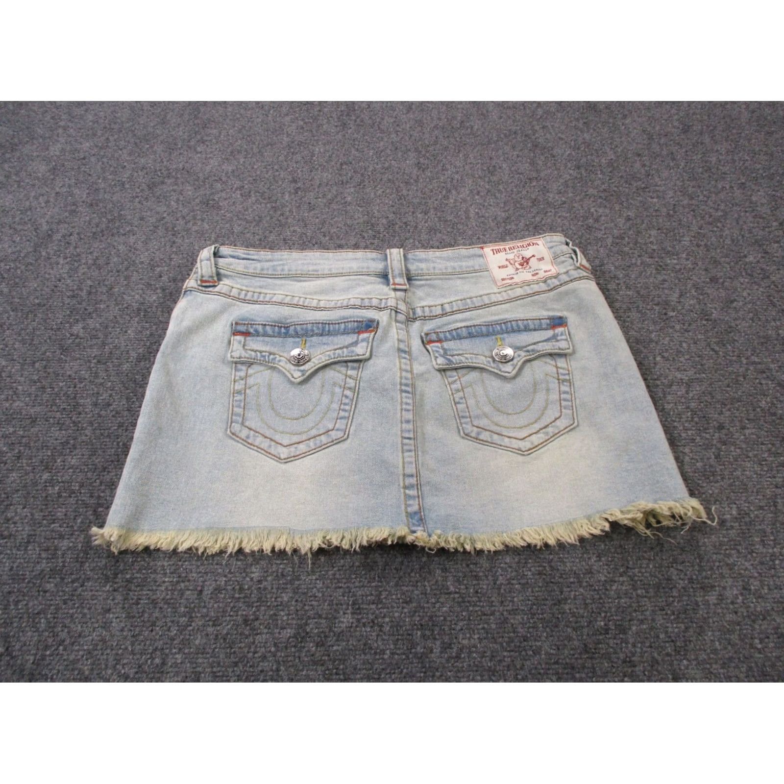 True Religion True Religion Skirt Womens 29 Blue Denim Straigh? Short Mini Casual Y2K 90s Mens? Size 29" - 7 Thumbnail