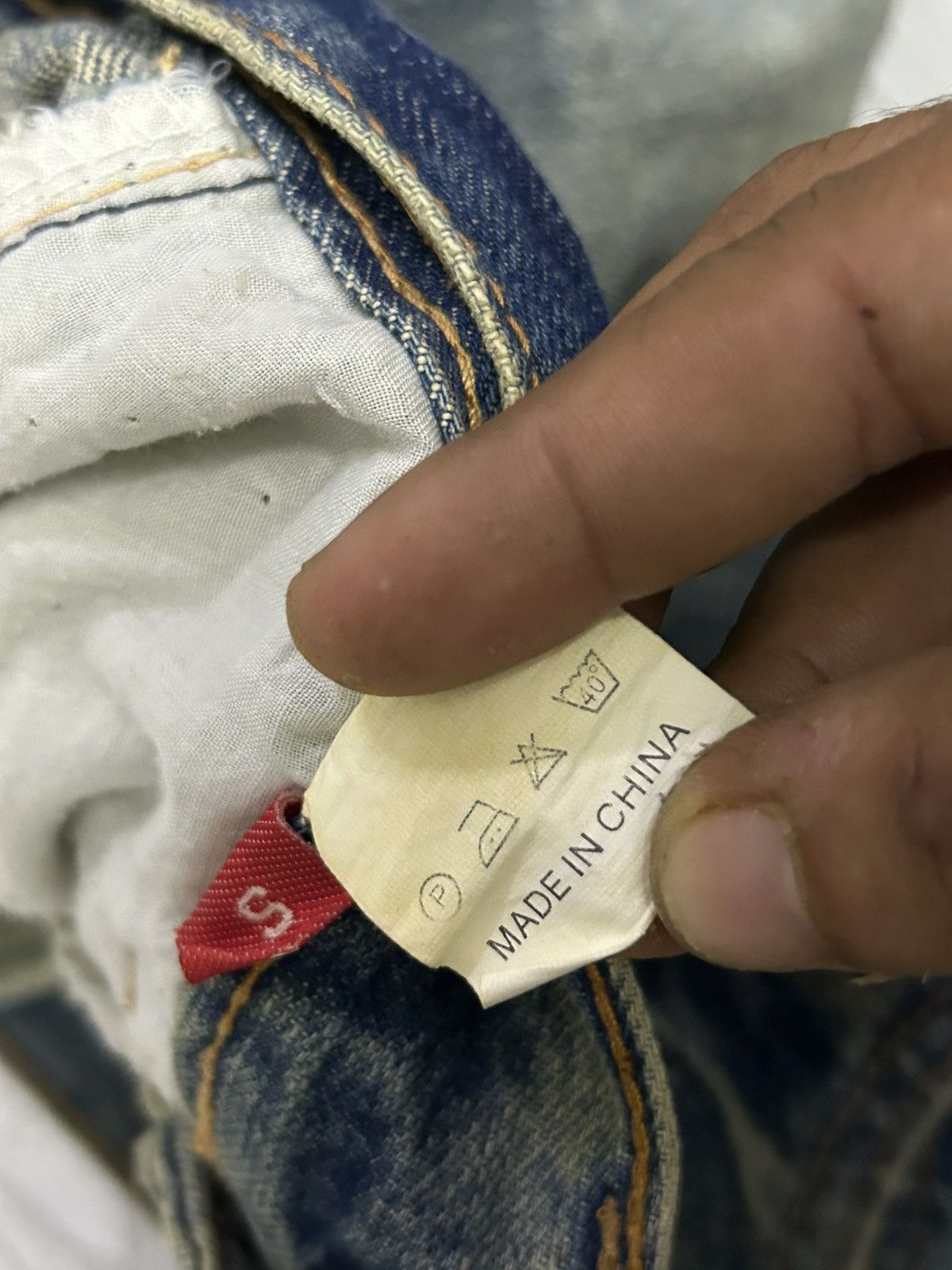 Le Grande Bleu (L.G.B.) Betty Blue Love Denim Fade Washed Patina Heavy Stacked Hem Size US 30 / EU 46 - 20 Thumbnail
