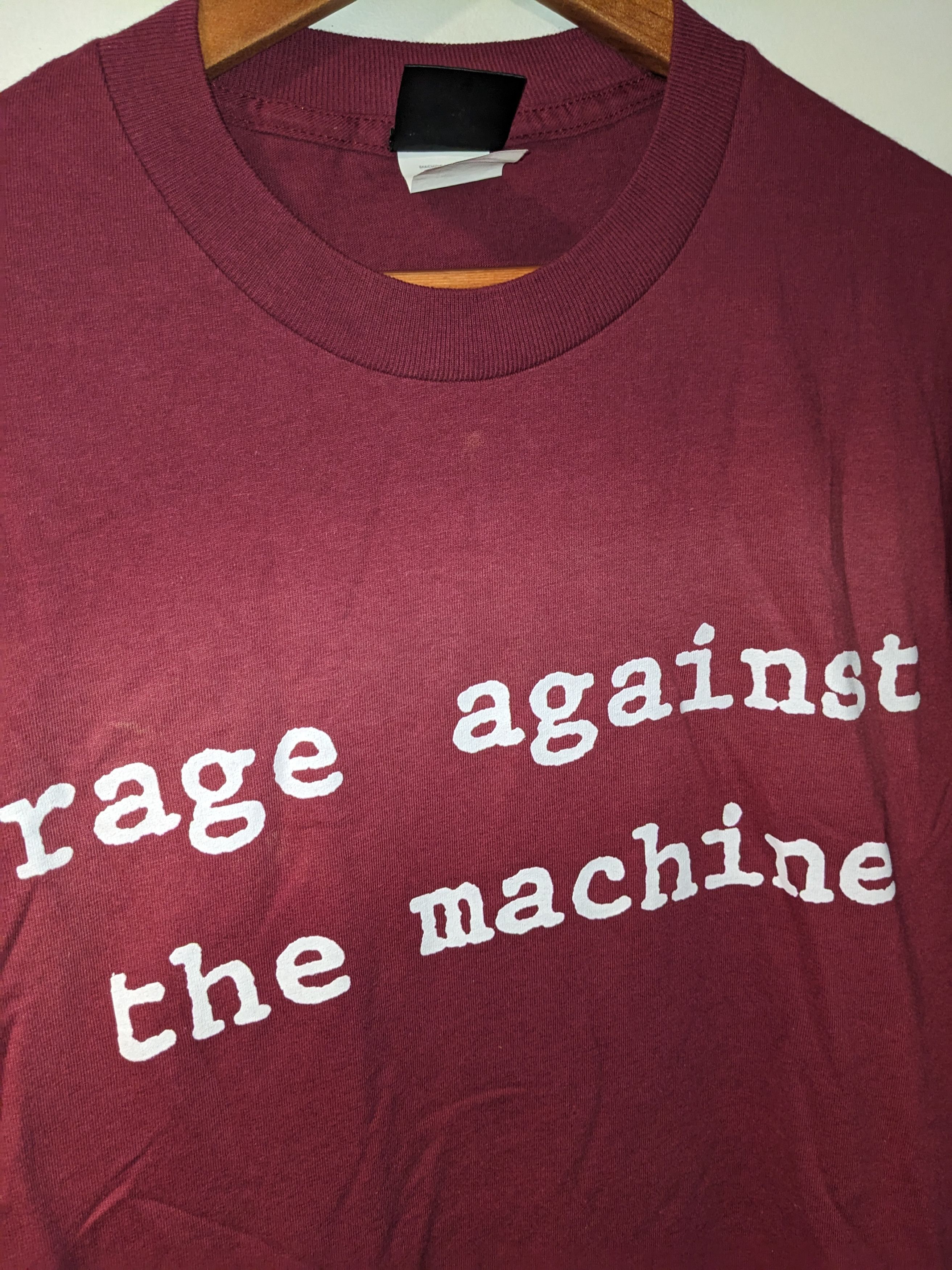 Band Tees × Rage Against The Machine × Vintage Vintage Rage Against the Machine Burgundy X-Large T-Shirt Size US XL / EU 56 / 4 - 5 Thumbnail