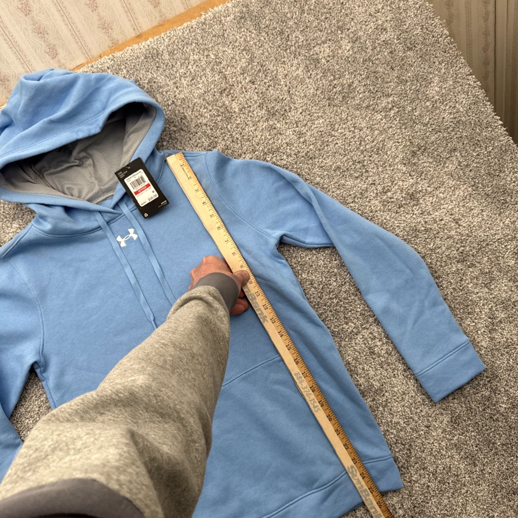 Under Armour Under Armour Hoodie Womens XS Midweight Athleisure Gym Soft Fleece Activewear Womens Hooded Pockets Logo Sports Blue XS Regular/Regular (Pullover) Size XS / US 0-2 / IT 36-38 - 2 Thumbnail