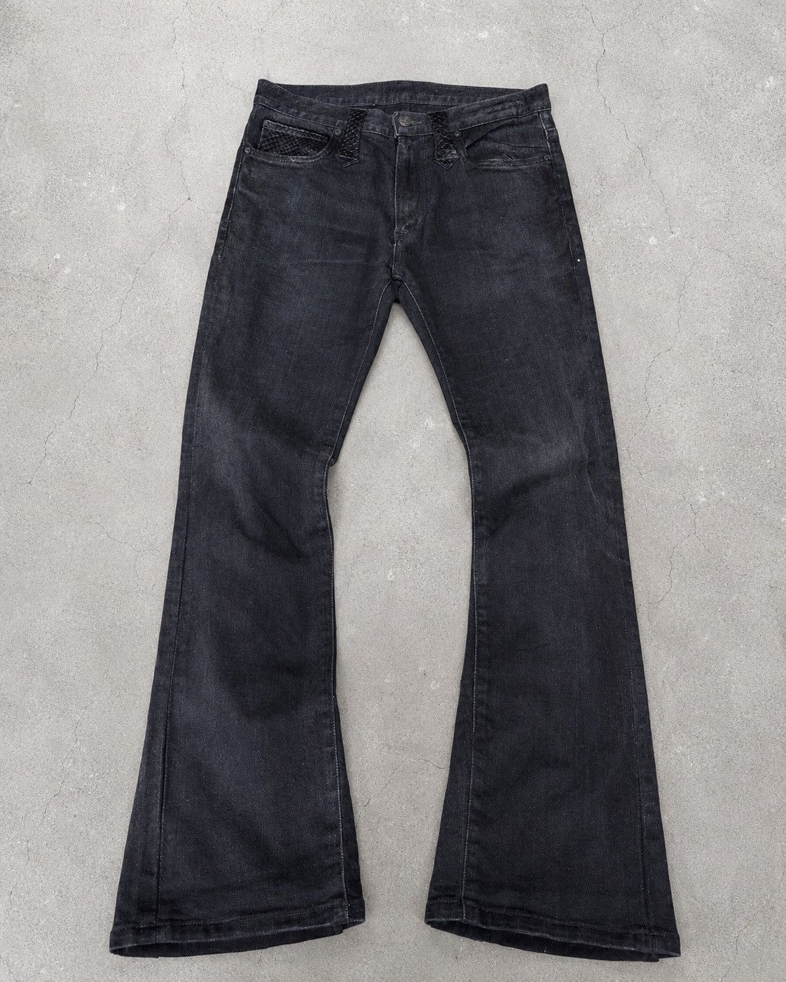 Japanese Brand Wackomaria phyton lace up skinny flare jeans Size US 27 - 1 Thumbnail