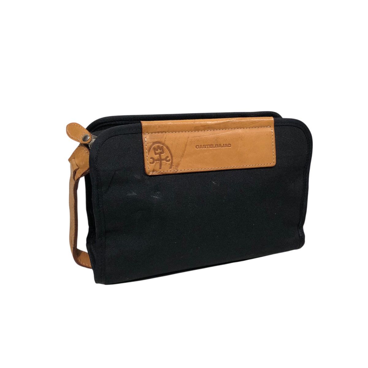 Jean Charles De Castelbajac 📌Rich Black Vintage Pouch Bag Leather Hand Castelbajac Size ONE SIZE - 2 Thumbnail