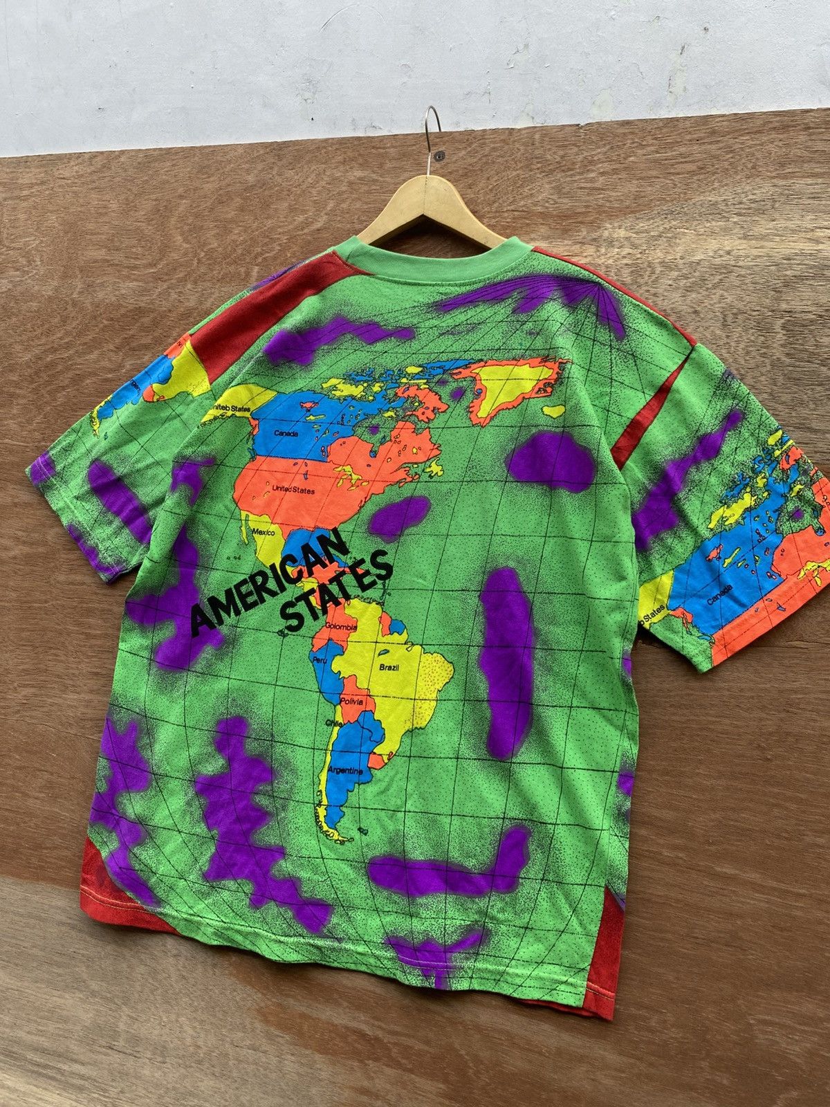 Vintage vintage american states map all over print tshirt Size US XL / EU 56 / 4 - 2 Thumbnail