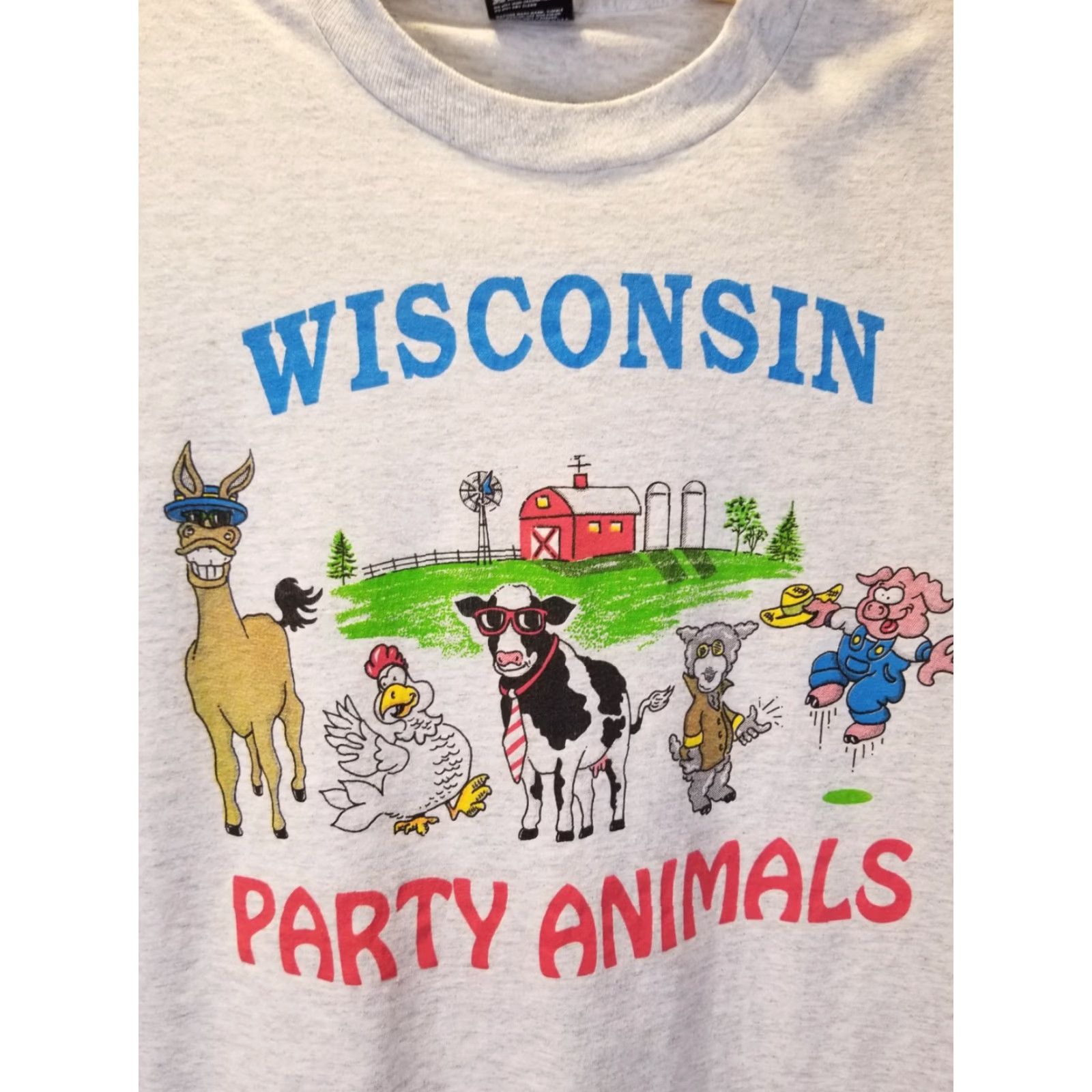 Vintage VINTAGE Wisconsin Party Animals Party Backers Single Stitch T-Shirt SZ Large Shirt Men Gray Cotton 90s Stitch Logo Back 27in Size US L / EU 52-54 / 3 - 2 Thumbnail