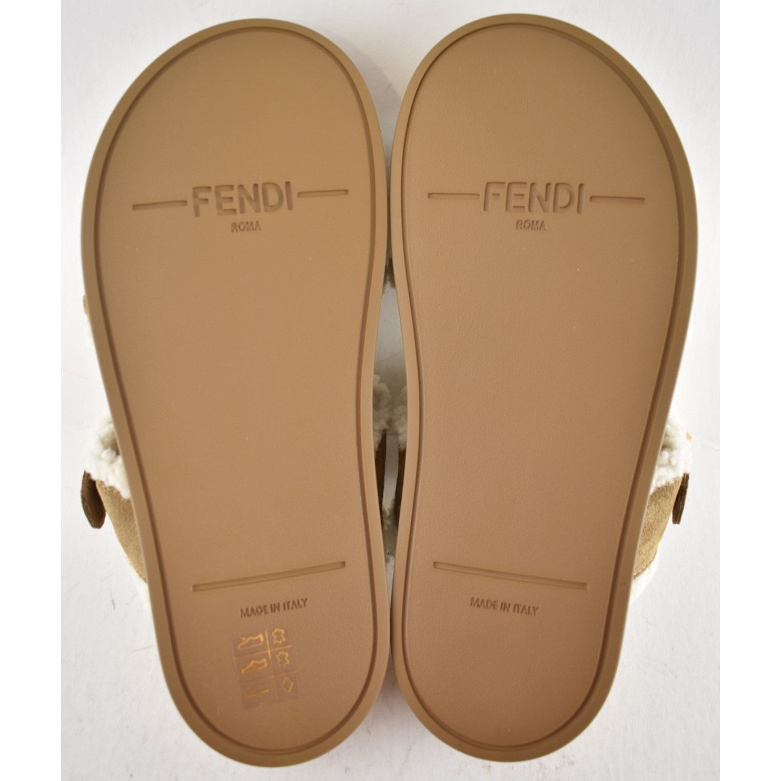 Fendi Fendi Feel Slide Shearling Bronze Monogram Sandal 36.5 Size US 6.5 / IT 36.5 - 22 Thumbnail
