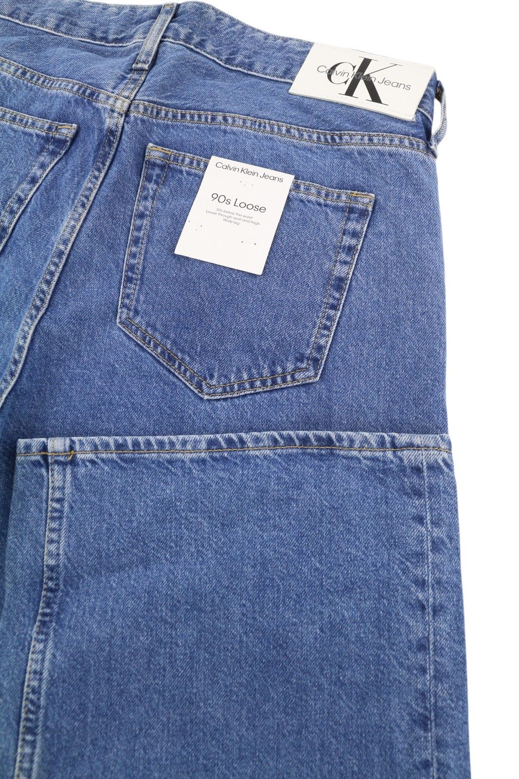 Calvin Klein 90'S LOOSE CARGO W32 Blue Regular Fit Logo Jeans 84964 Size US 32 / EU 48 - 5 Thumbnail