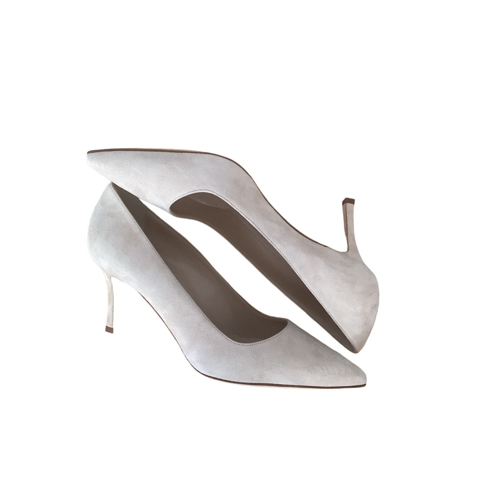 Manolo Blahnik NEW Manolo Blahnik Light Beige Suede Pointed Toe Pumps Sz 40 Size US 10 / IT 40 - 5 Thumbnail