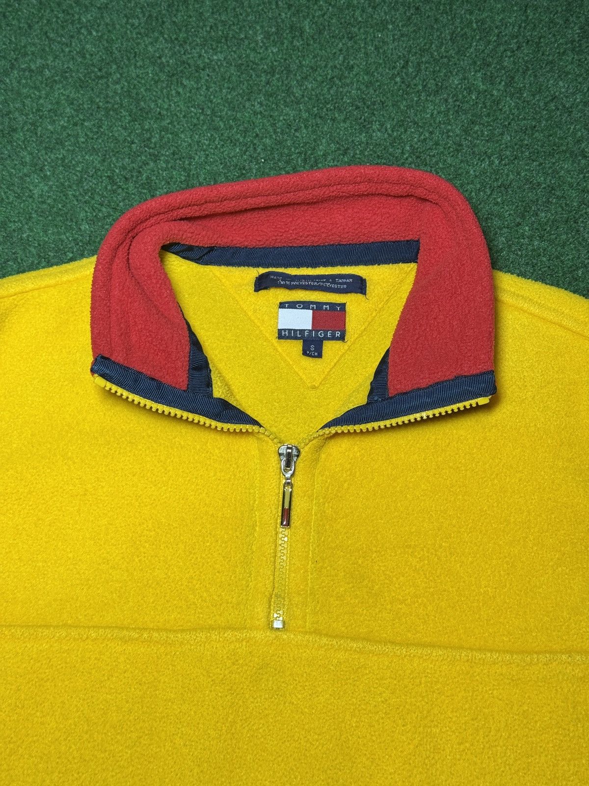 Tommy Hilfiger Vintage 90s Tommy Hilfiger 1/4 Zip Small Yellow Fleece Size US S / EU 44-46 / 1 - 2 Thumbnail