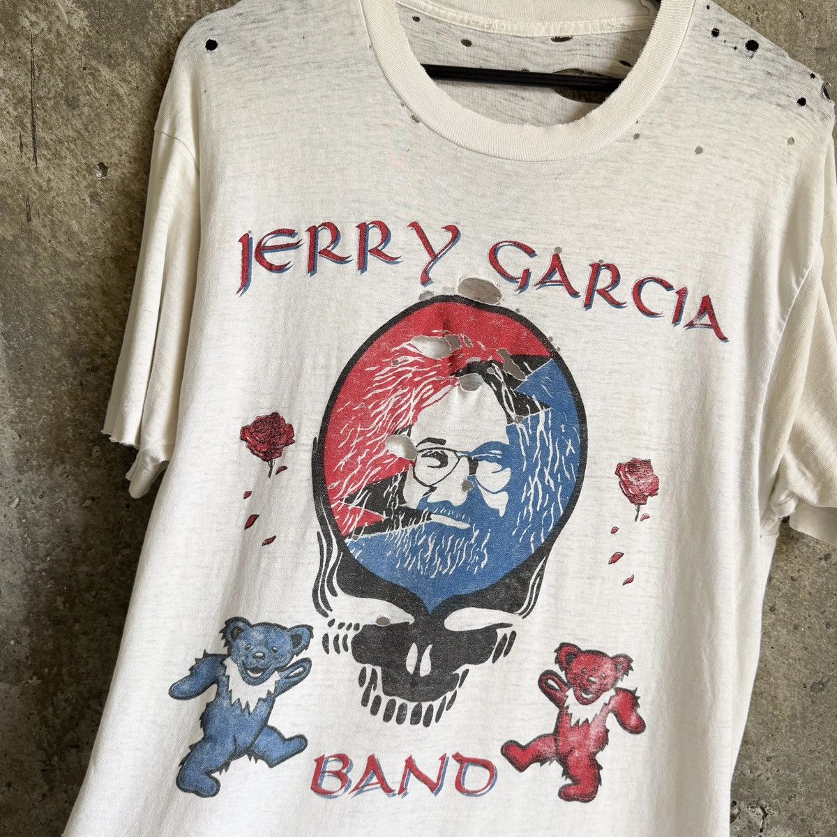 Vintage 90s Vintage THRASHED Jerry Garcia Grateful Dead Shirt Size US L / EU 52-54 / 3 - 3 Thumbnail