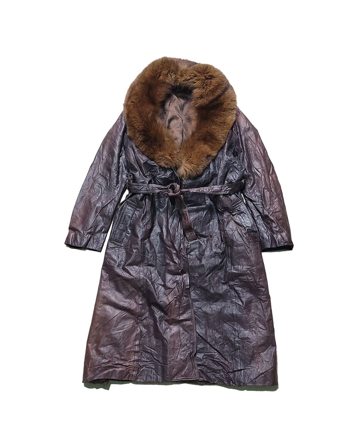 Leather Vintage 80s/90s Leather Fur Coat – Japanese Brand Size US S / EU 44-46 / 1 - 1 Thumbnail
