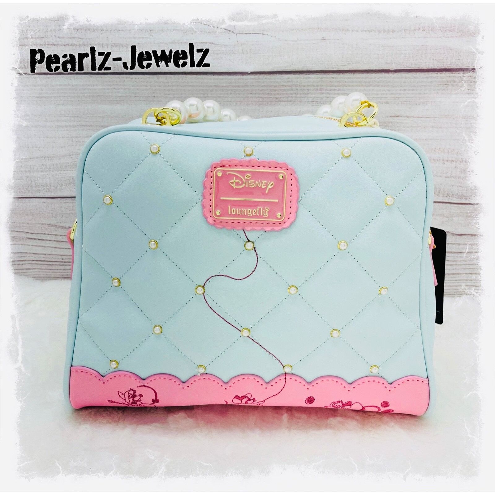 Disney Loungefly Disney Princess Cinderella Pearl Handbag Purse Cro Size ONE SIZE - 4 Thumbnail