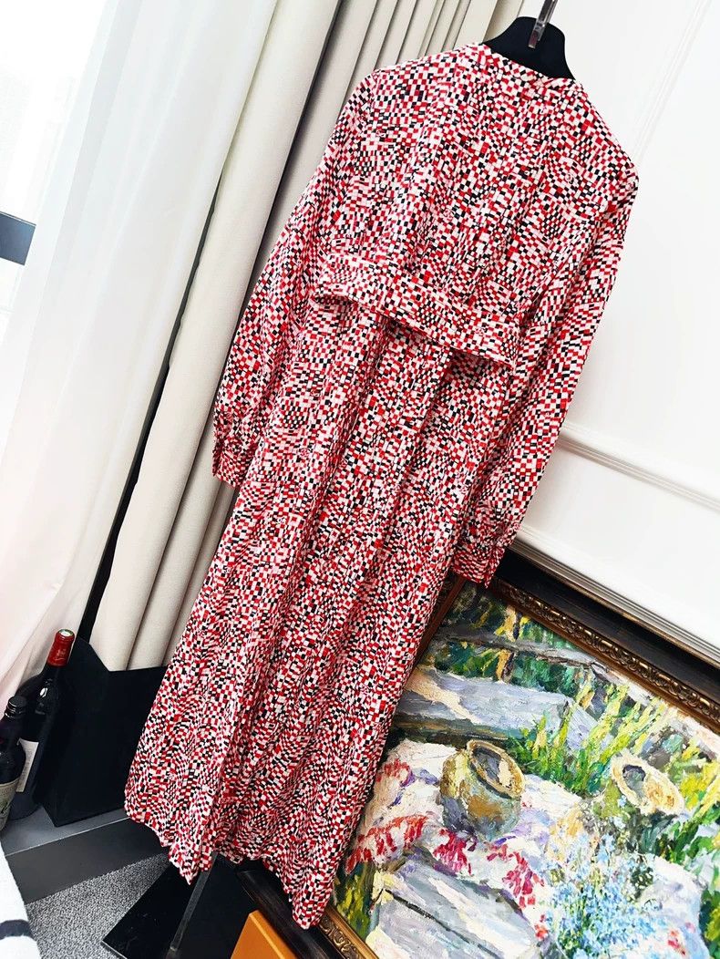 Chanel Chanel 17b red mosaic large double C belt dress long skirt Size XXS / US 00 / IT 34 - 2 Thumbnail