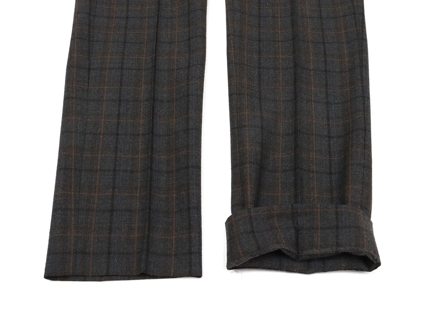 Maison Margiela Wool Overcheck Tapered Pants in Gray-Brown-Blue, Size 44 Size US 28 / EU 44 - 7 Thumbnail