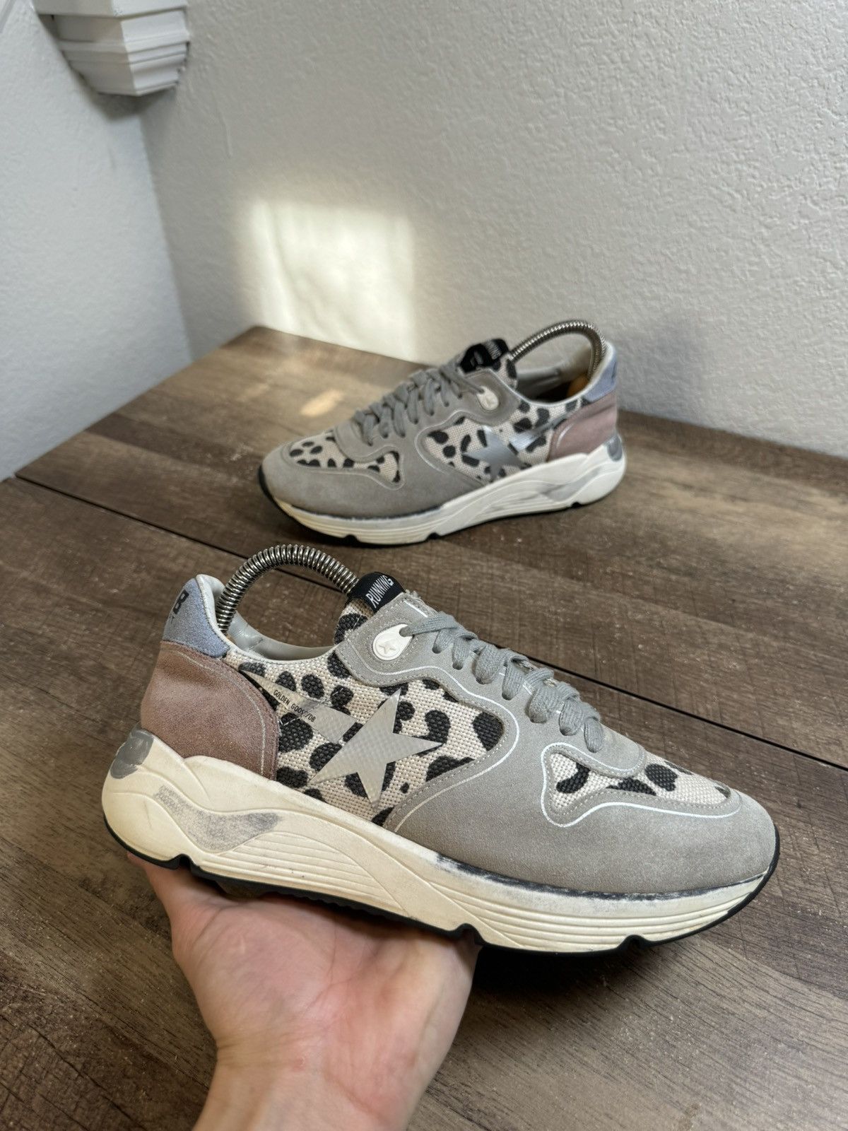 Golden Goose Golden Goose Women's Running Sole Beige Leopard Calf Size 41 Size US 11 / IT 41 - 1 Thumbnail