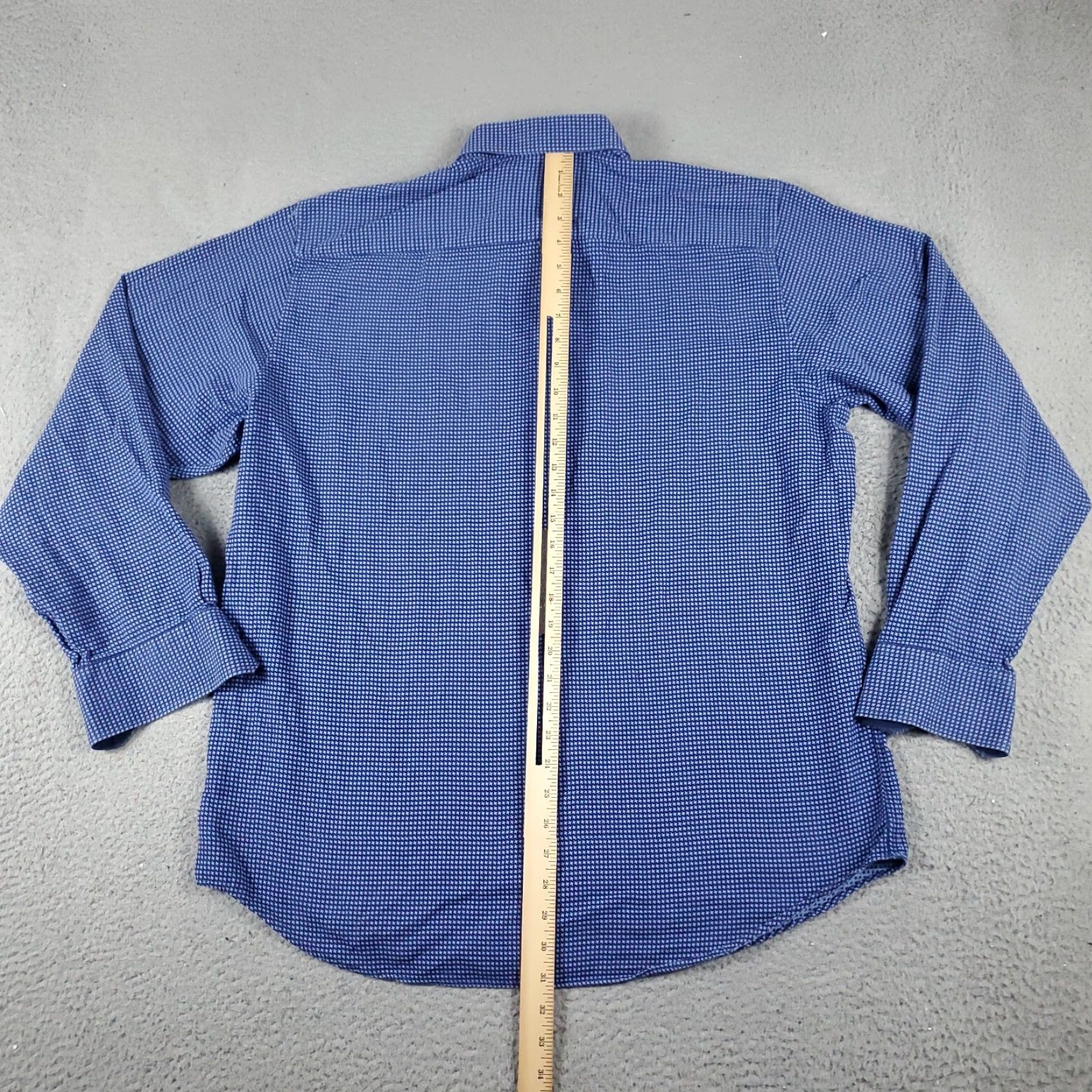 BUGATCHI BUGATCHI Uomo Shirt Men XL Blue Geometric Button-Up Long Sleeve Casual Formal All Seasons Pockets Regular Button-Front Collared Shirt Men Size US XL / EU 56 / 4 - 3 Thumbnail