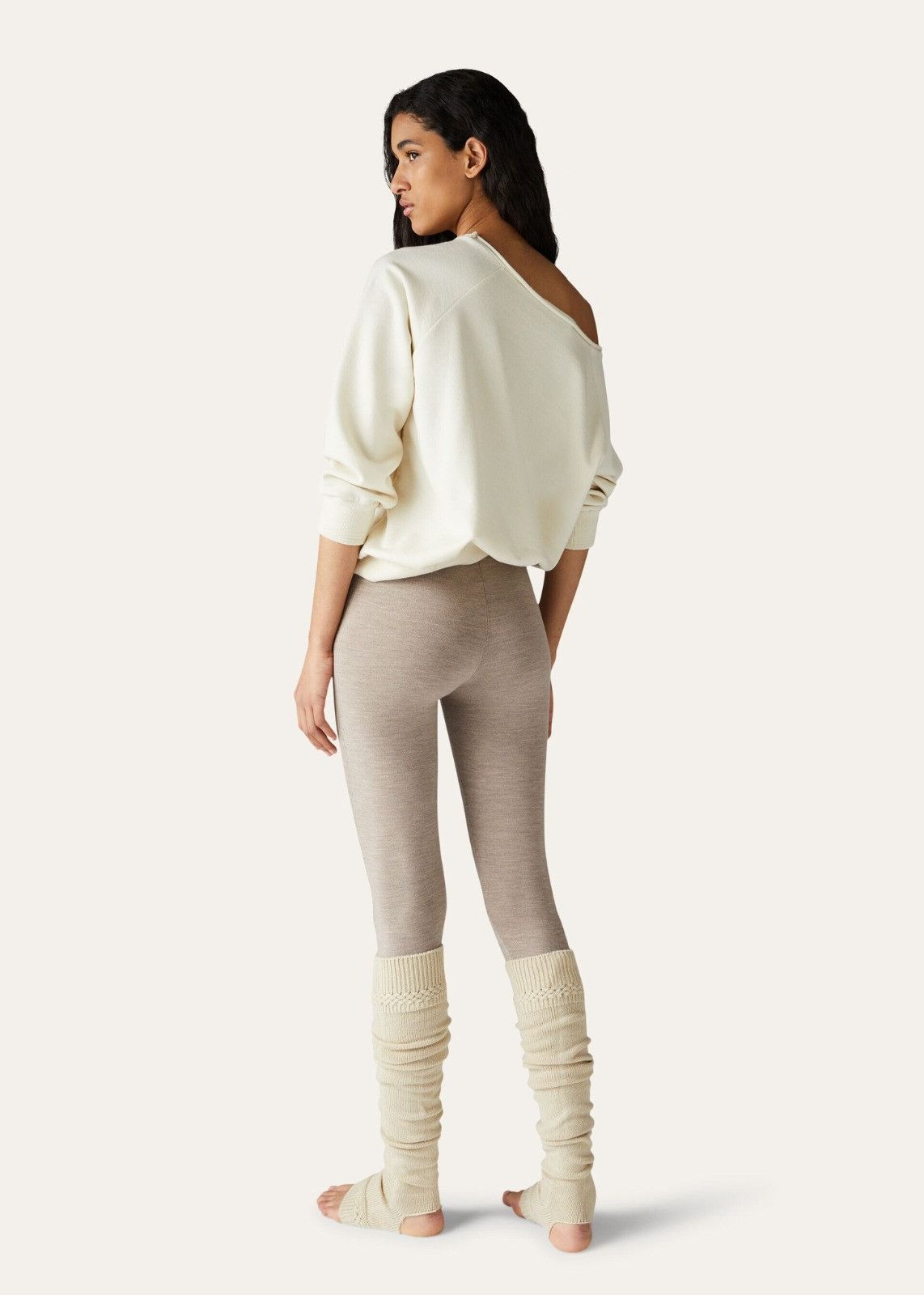 Loro Piana o1srvl11e1125 FAN6199 Cocooning Af Leggings in Beige Size 25" / US 0 / IT 36 - 3 Thumbnail