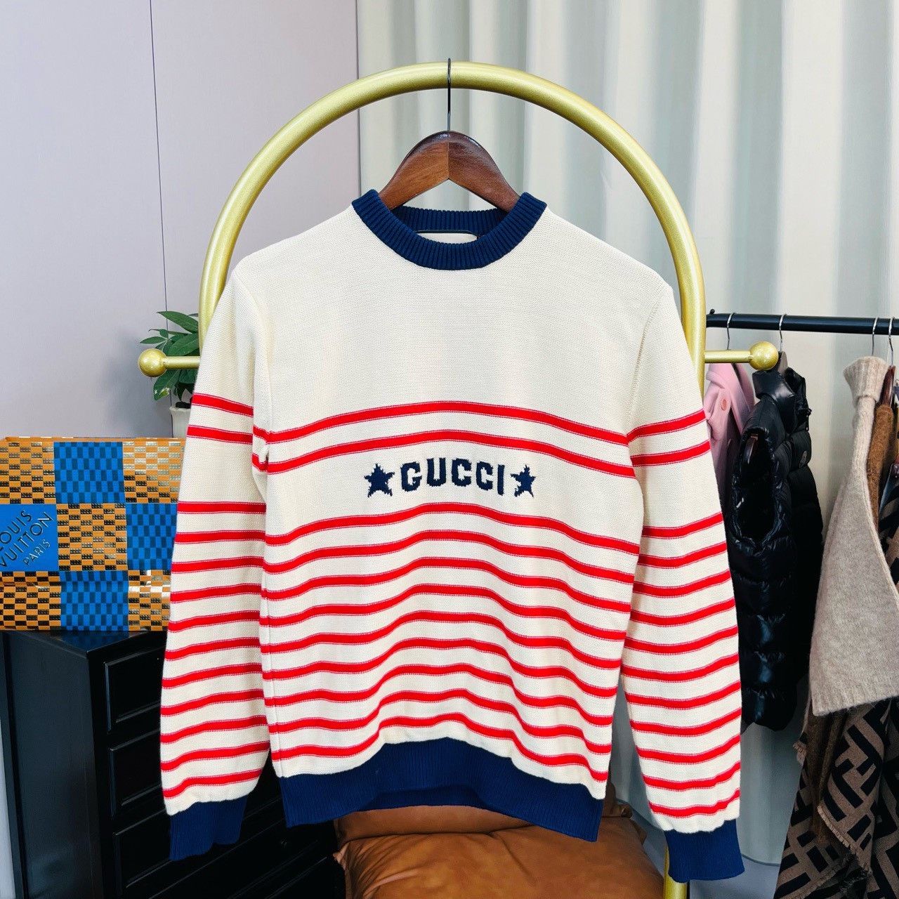 Gucci Gucci Red and white striped logo sweater 2501-Nextarrow Size US XS / EU 42 / 0 - 1 Thumbnail