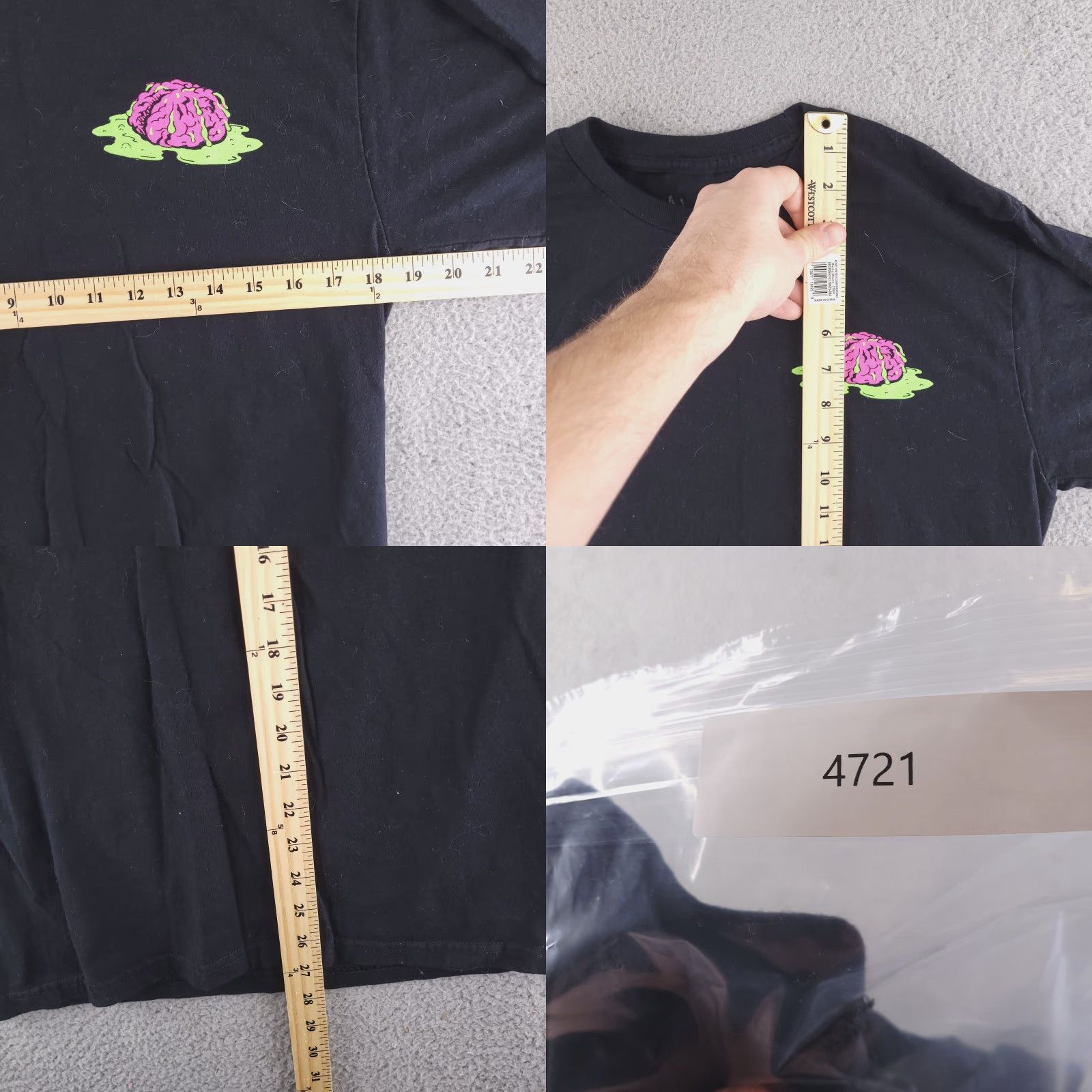 Vintage Alab Shirt Mens Medium Black Short Sleeve Crewneck Graphic Tee Brain Size US M / EU 48-50 / 2 - 8 Thumbnail