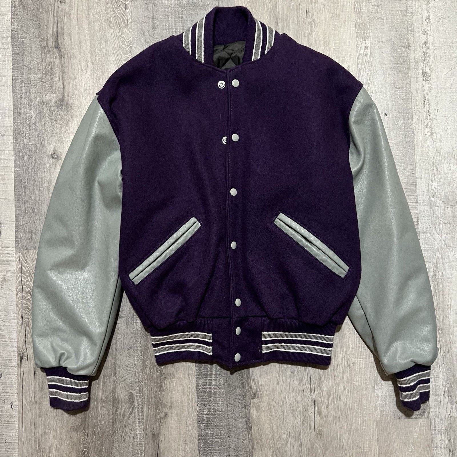 Vintage VTG Varsity Letterman Athletics Bomber Jacket 90s Purple USA Size US M / EU 48-50 / 2 - 1 Thumbnail