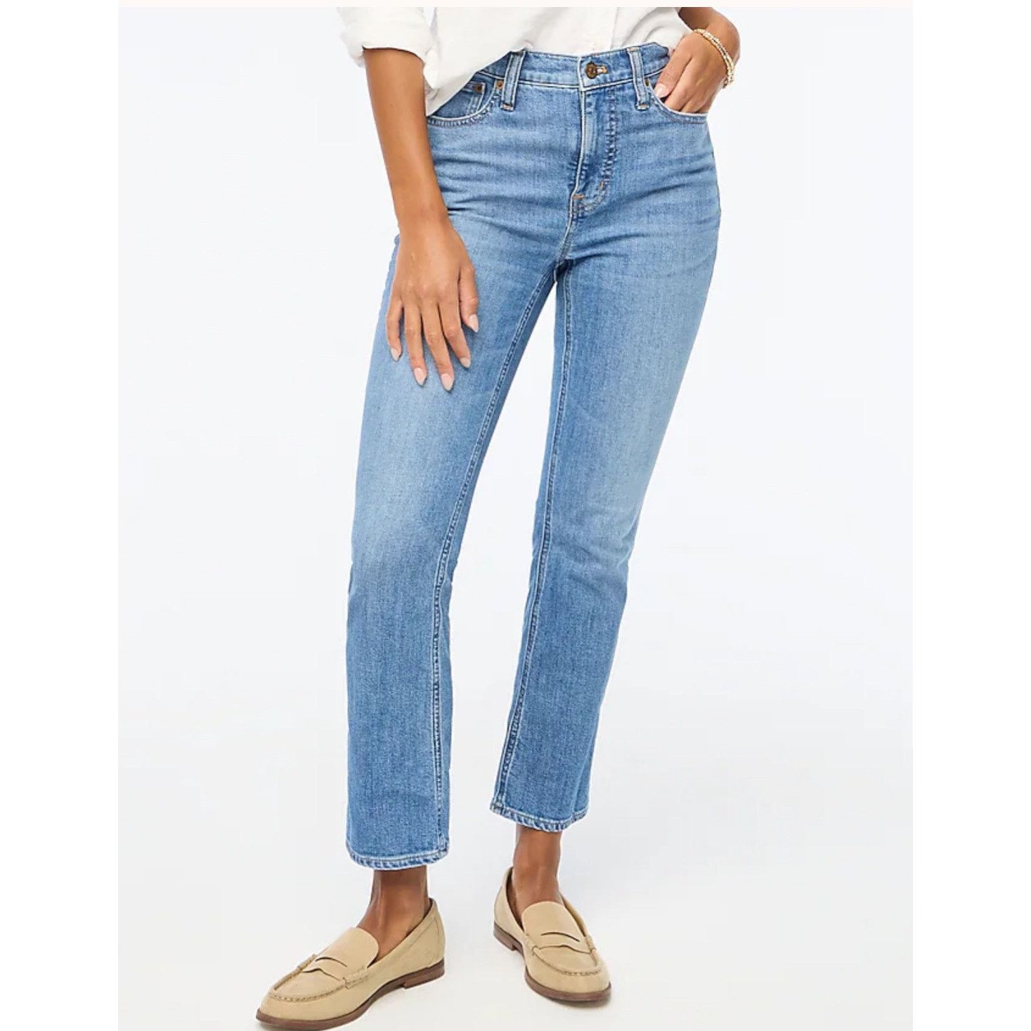 J.Crew NWT J.Crew Flare Crop Mid Rise Jean All Day Stretch Size 29 Size 29" - 1 Thumbnail