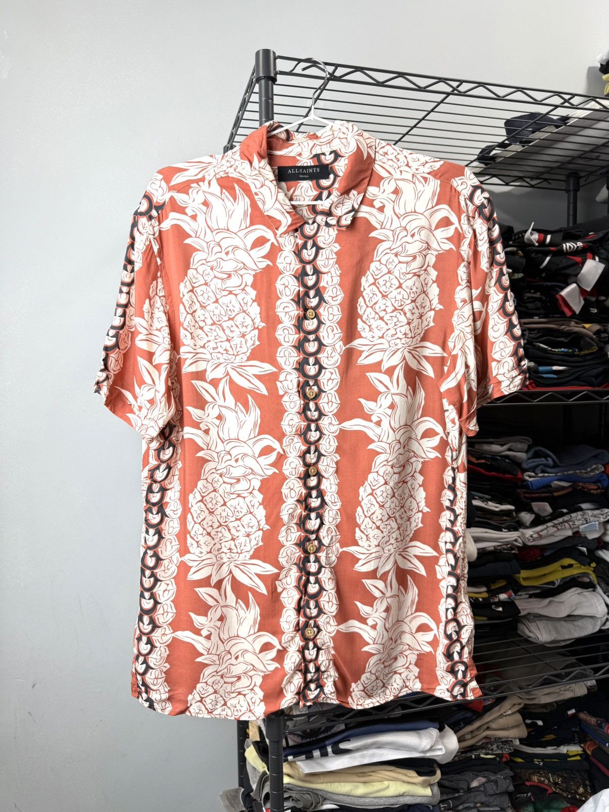 Allsaints AllSaints Pattern Viscose Shirt Luxury Size US S / EU 44-46 / 1 - 1 Thumbnail