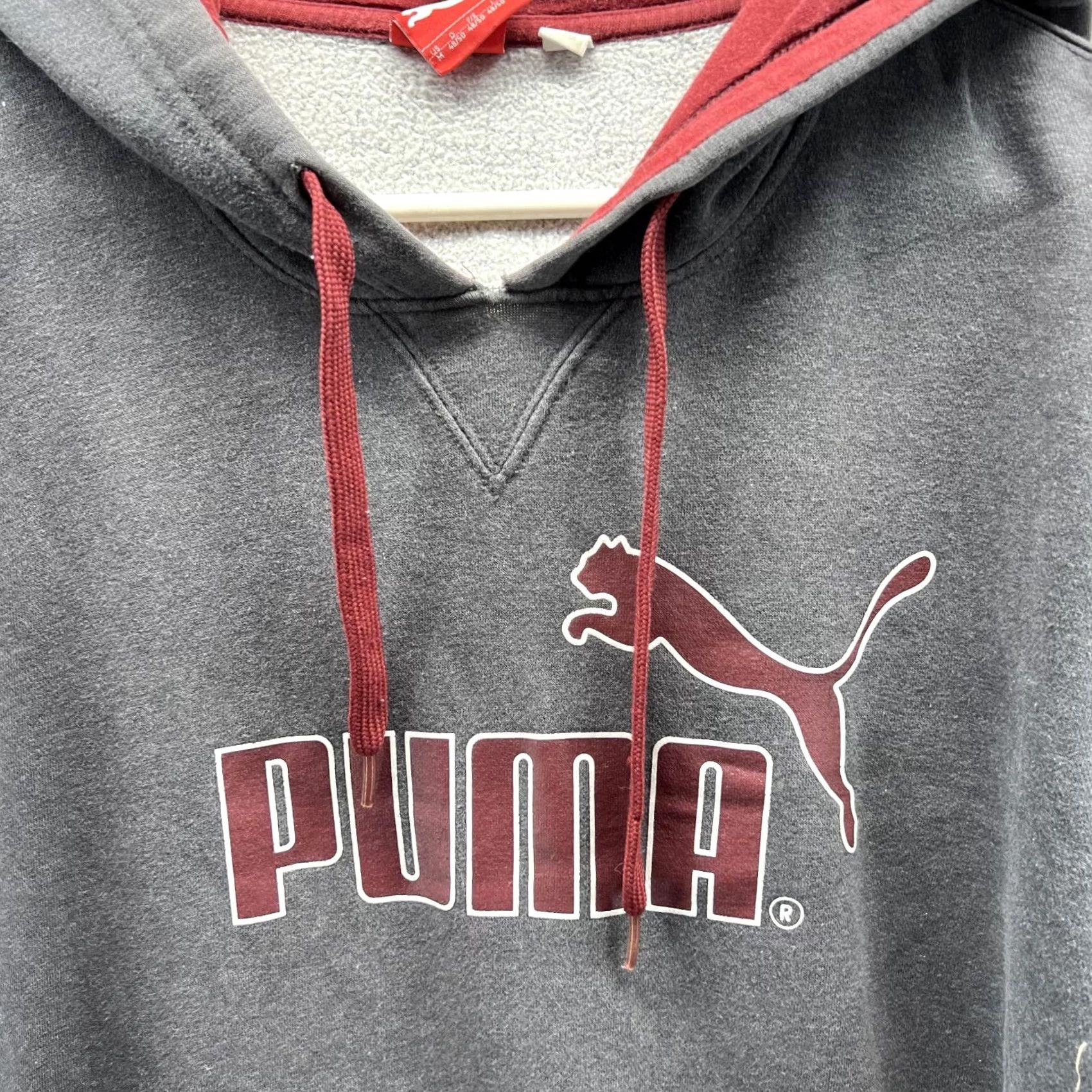Puma Puma Sweater Men Medium Gray Hooded Pullover Sweatshirt Jacket Logo, Regular Fit, Fleece Cotton, Size M, VINTAGE? No Size US M / EU 48-50 / 2 - 4 Thumbnail