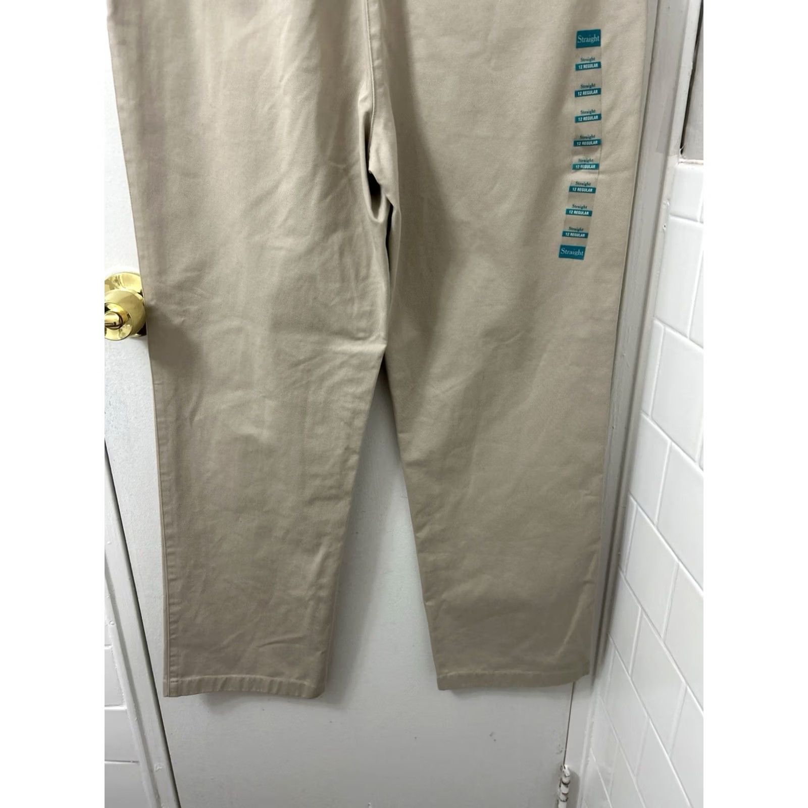 Vintage L.L.Bean Bayside Pants Womens 12x30 Tan Classic Fit Straight Wrinkle Resistant 277330 Size 34" / US 12 / IT 48 - 3 Thumbnail