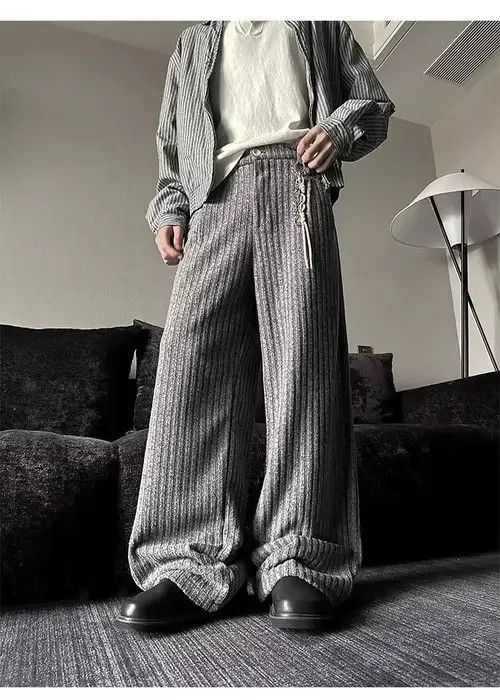 VIBE Corduroy Stripe Loose Wide Leg Flare Pants Size US 32 / EU 48 - 6 Thumbnail
