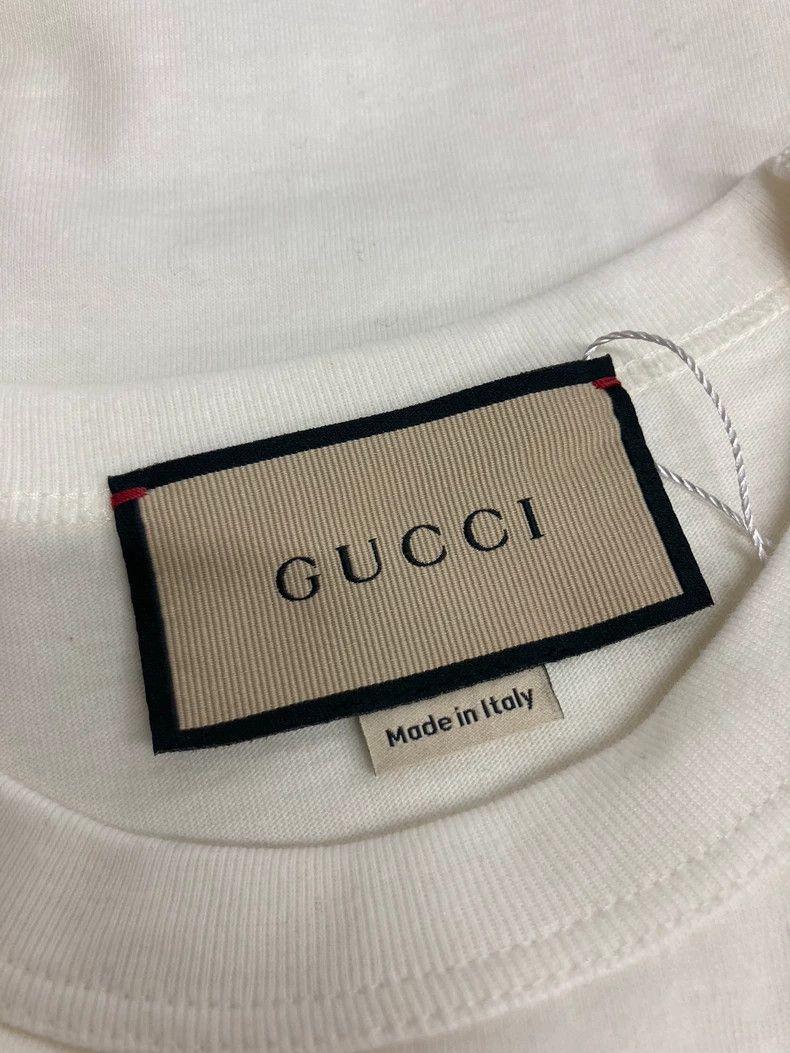 Gucci Gucci Rhinestone logo white short-sleeved T-shirt Size S / US 4 / IT 40 - 4 Thumbnail