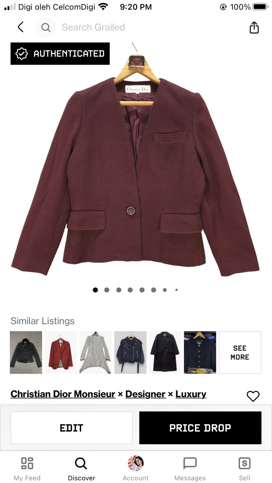 Christian Dior Monsieur VINTAGE CHRISTIAN DIOR CASUAL JACKET #7389-142 Size L / US 10 / IT 46 - 13 Thumbnail
