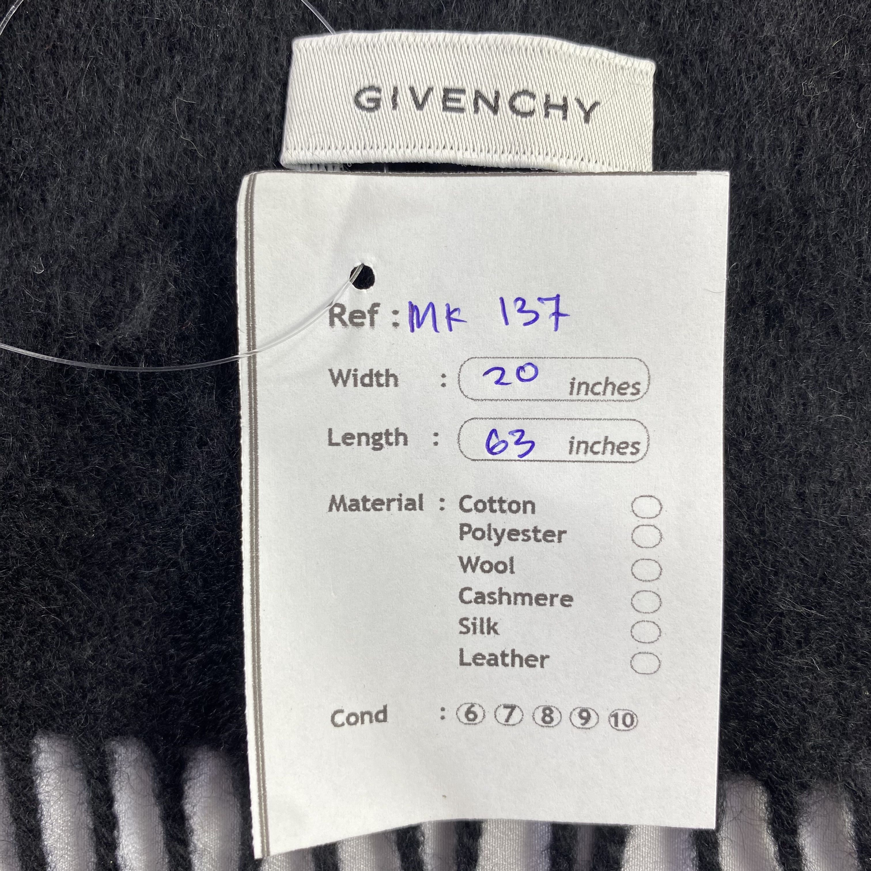 Givenchy × Vintage Black Givenchy Scarf Neck Wrap Cashmere Muffler Size ONE SIZE - 6 Thumbnail