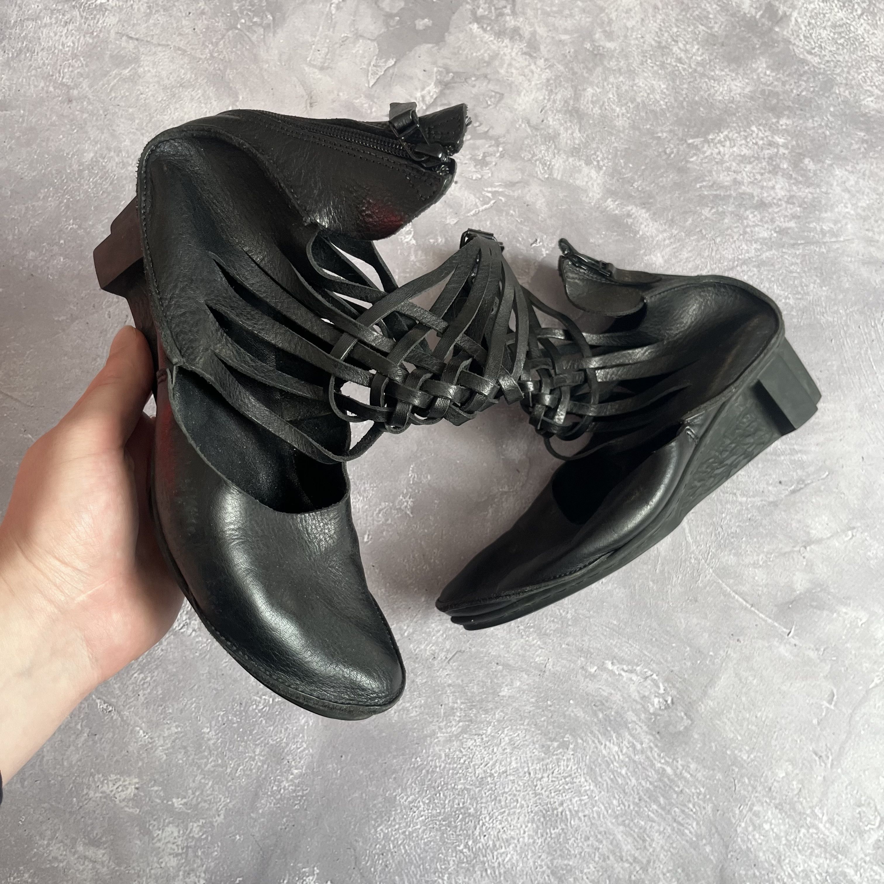 Trippen Trippen Avant Garde Leather Strap Cage Boots Black EU 41 Size US 11 / IT 41 - 2 Thumbnail