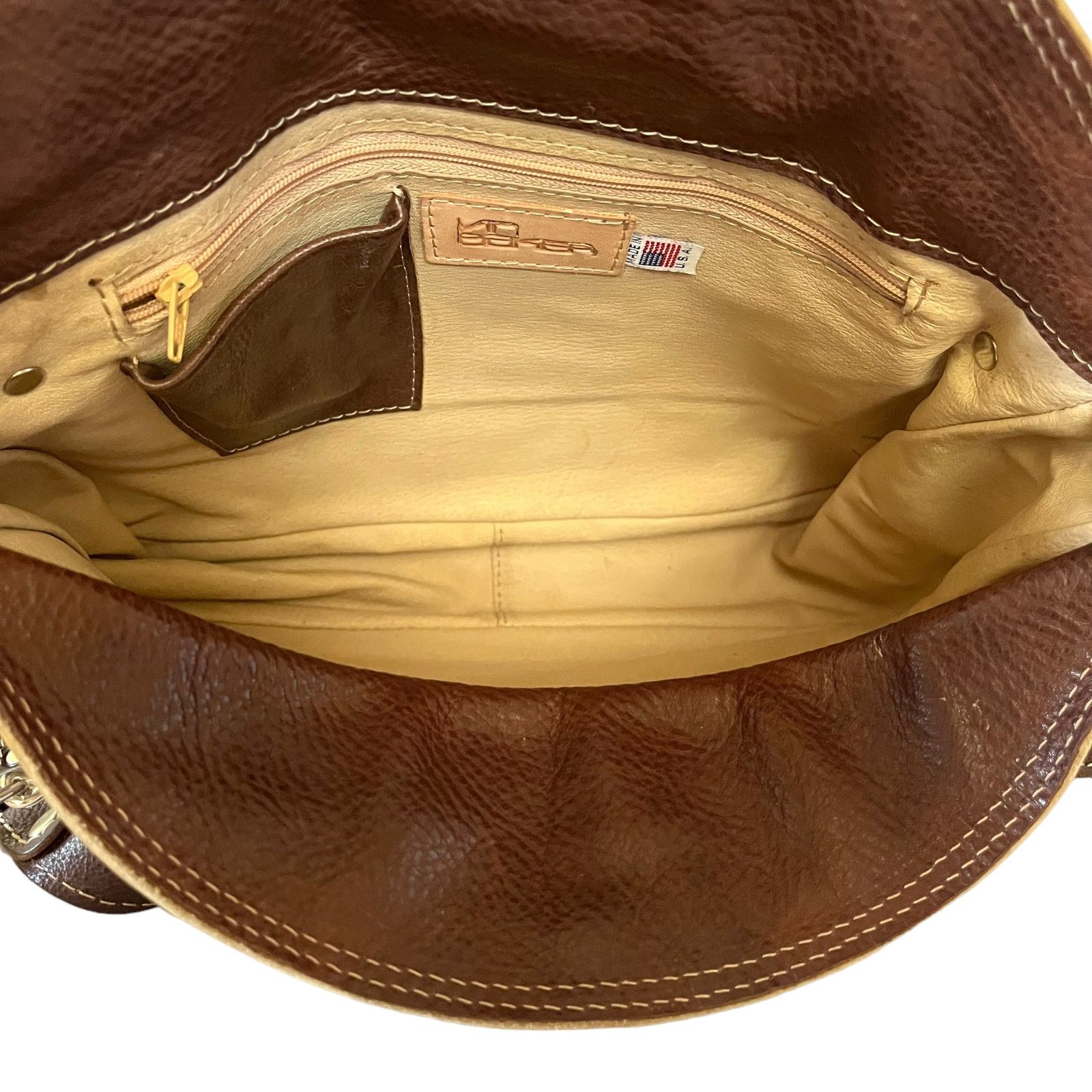 Other Vin Baker Tan Brown Patent Leather Chain Strap Satchel Bag Size ONE SIZE - 5 Thumbnail