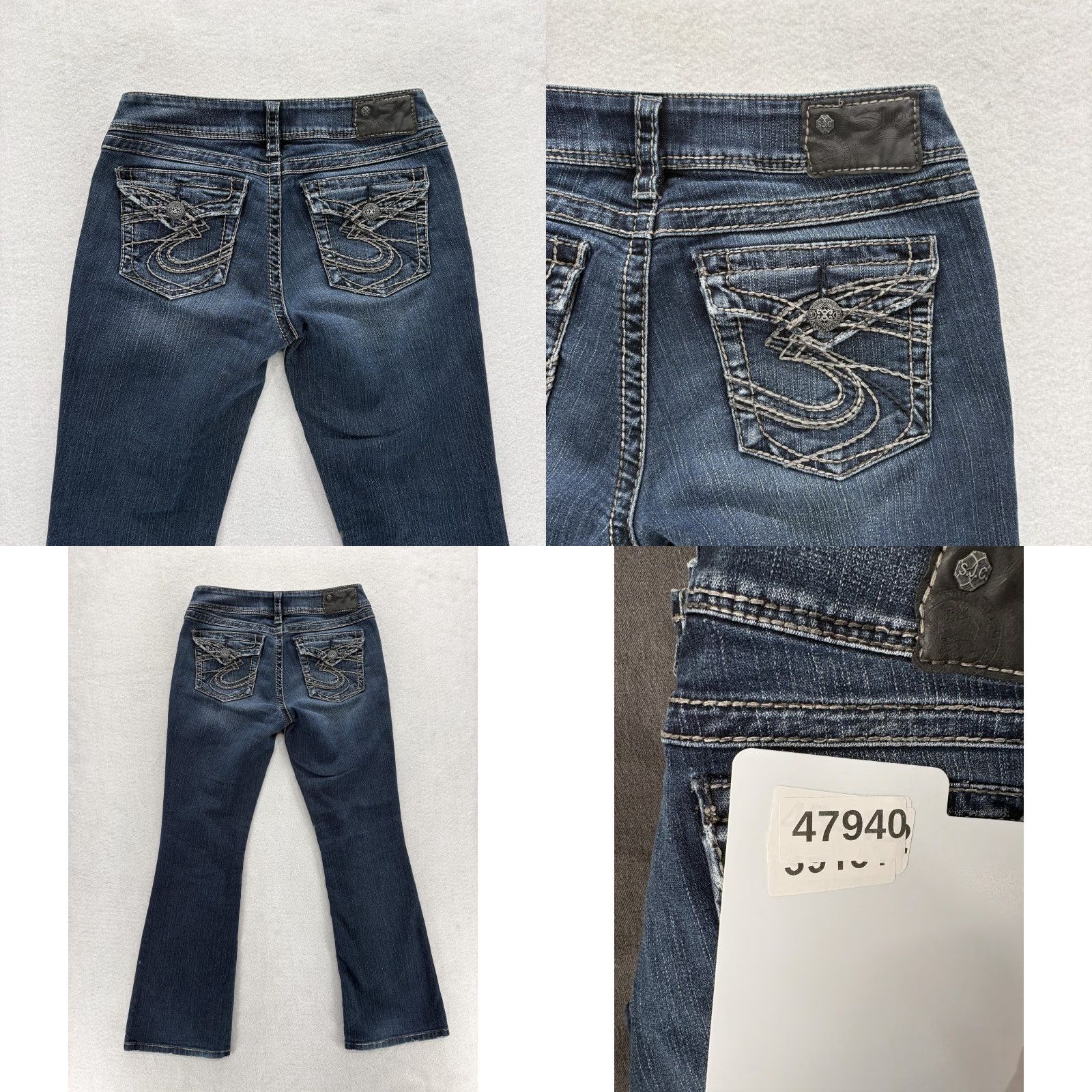 Silver Jeans Co. Silver Jeans Suki Surplus Bootcut Jeans Womens 29x30 Blue Low Rise Denim Grunge Size 29" - 9 Thumbnail