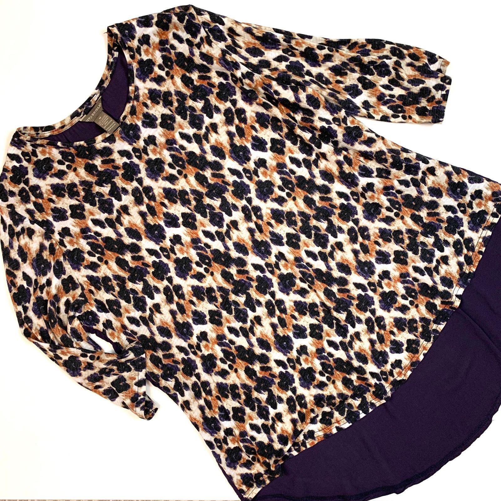 Other Bit Bridle Purple Cheetah Animal Tunic Top Blouse Shirt M Size US M / EU 48-50 / 2 - 2 Thumbnail