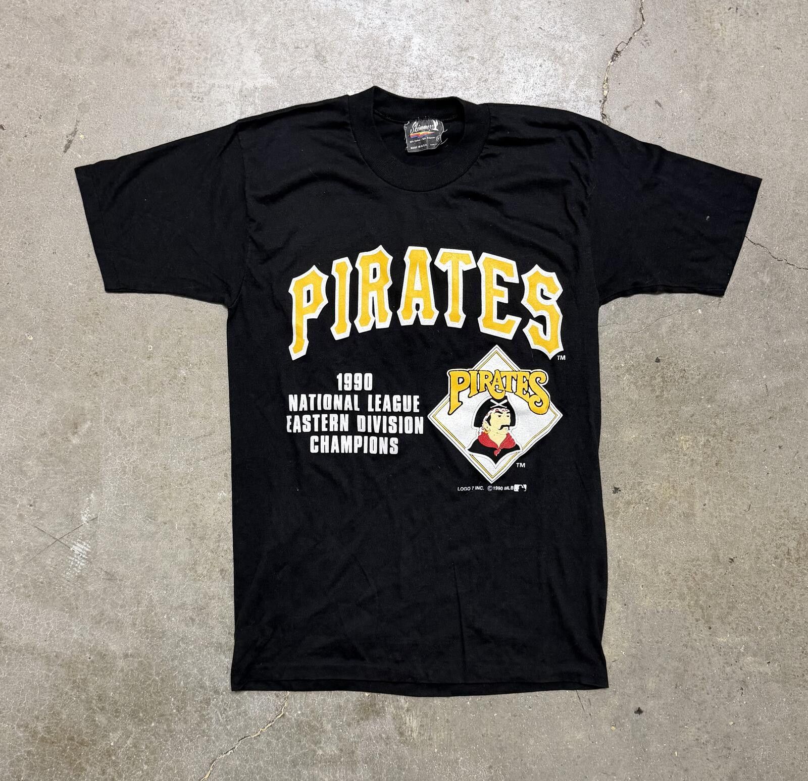 Logo 7 Vtg 1990 Pittsburgh Pirates Logo 7 T-Shirt Size US M / EU 48-50 / 2 - 1 Thumbnail