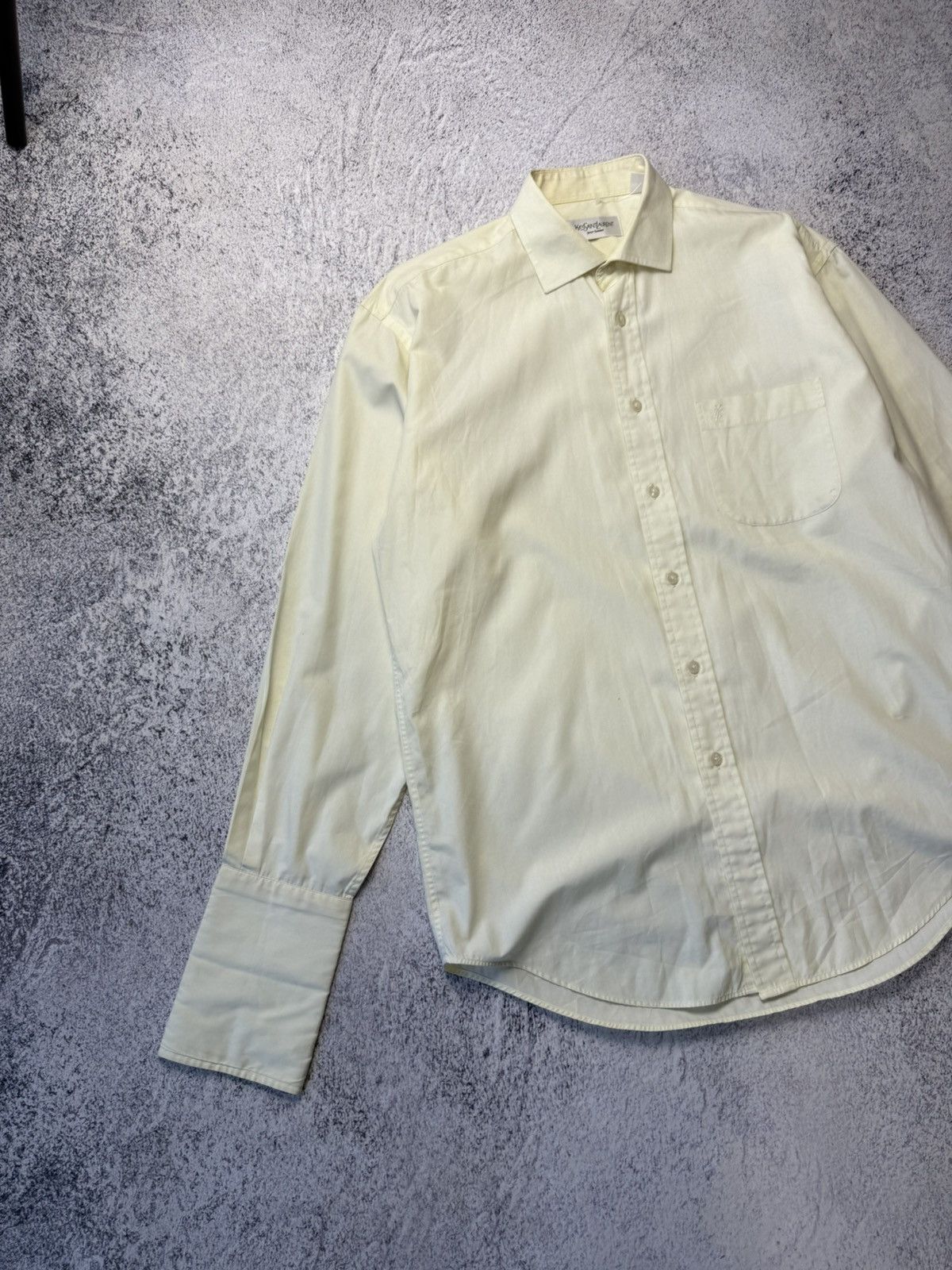 Vintage Yves Saint Laurent Classic Wedding Shirt with Cufflinks Size US L / EU 52-54 / 3 - 2 Thumbnail