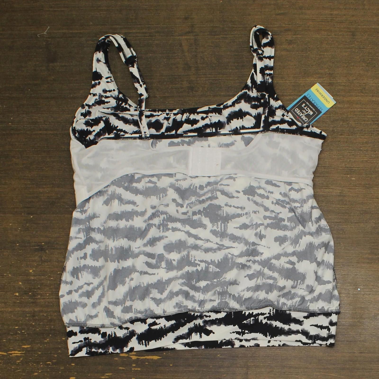 Other Nwt Swim Solutions Size Tankini Swim Top Black / White 20w Size ONE SIZE - 4 Thumbnail