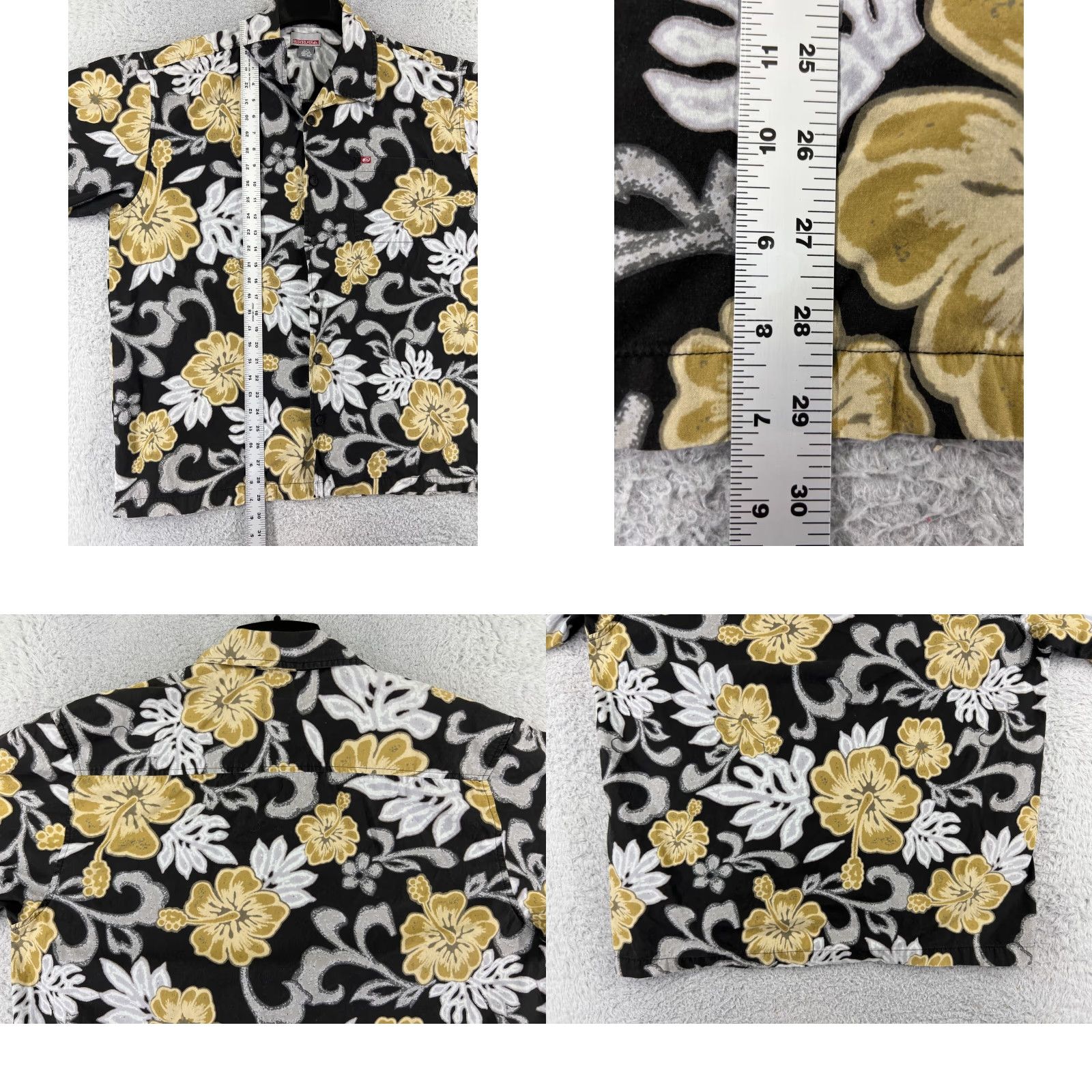 Quiksilver VINTAGE Quiksilver Shirt Men Large Black Beige Floral Hawaiian Cotton Vacation Size US L / EU 52-54 / 3 - 9 Thumbnail