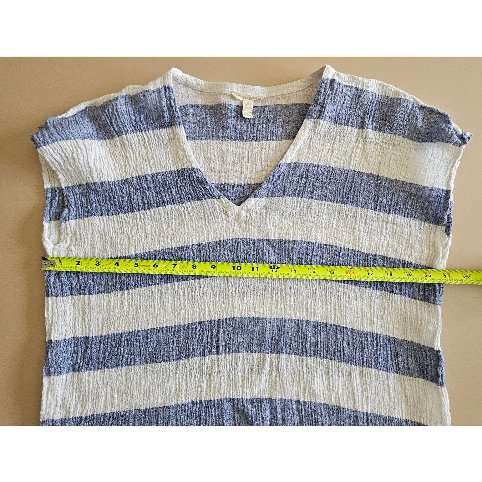 Eileen Fisher EUC Eileen Fisher Striped Organic Linen Gauze Tunic Top XS Size XS / US 0-2 / IT 36-38 - 5 Thumbnail